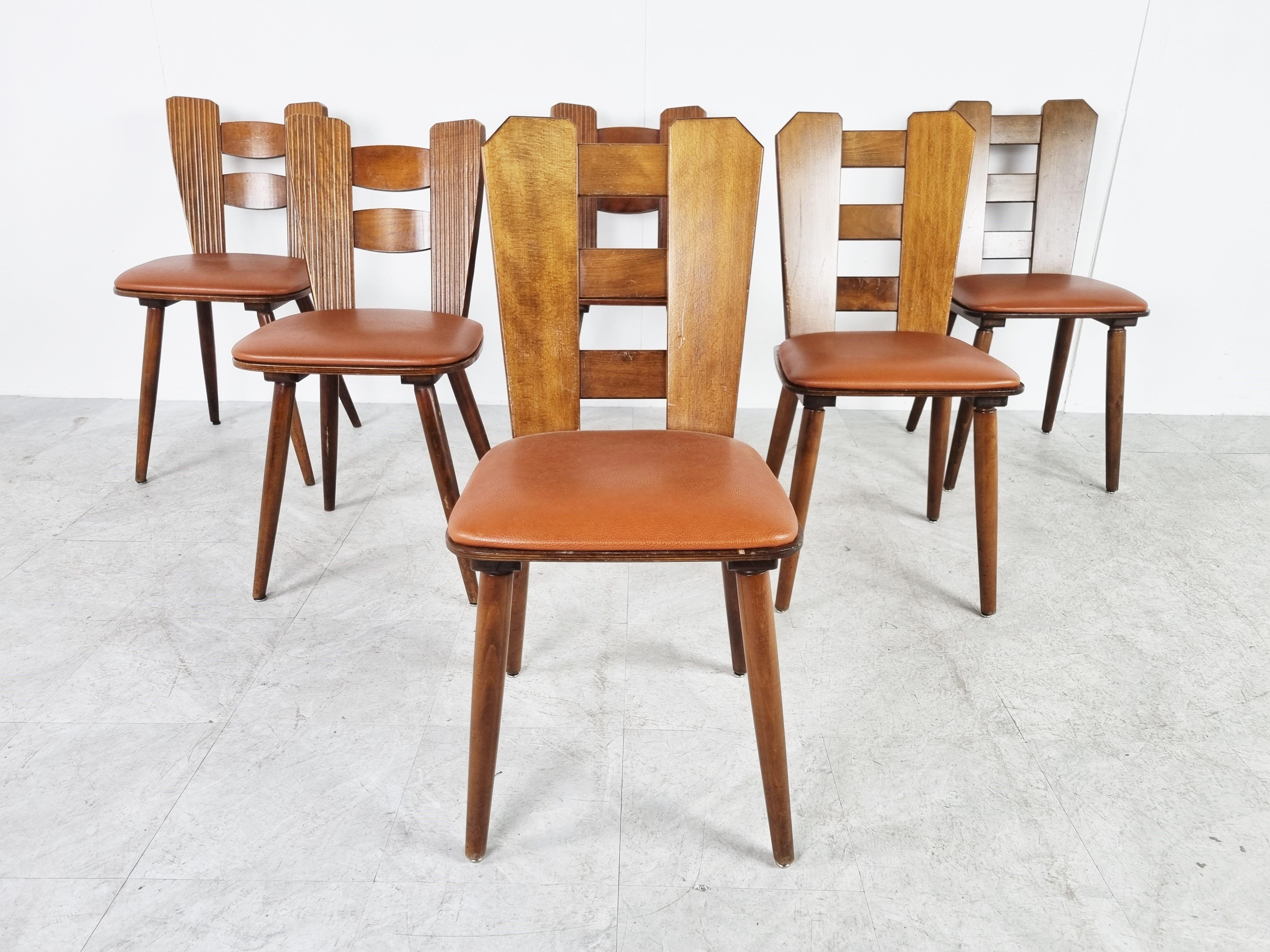 Mid-20th Century Vintage Brutalist Dining Chairs, Set of 6, 1960s