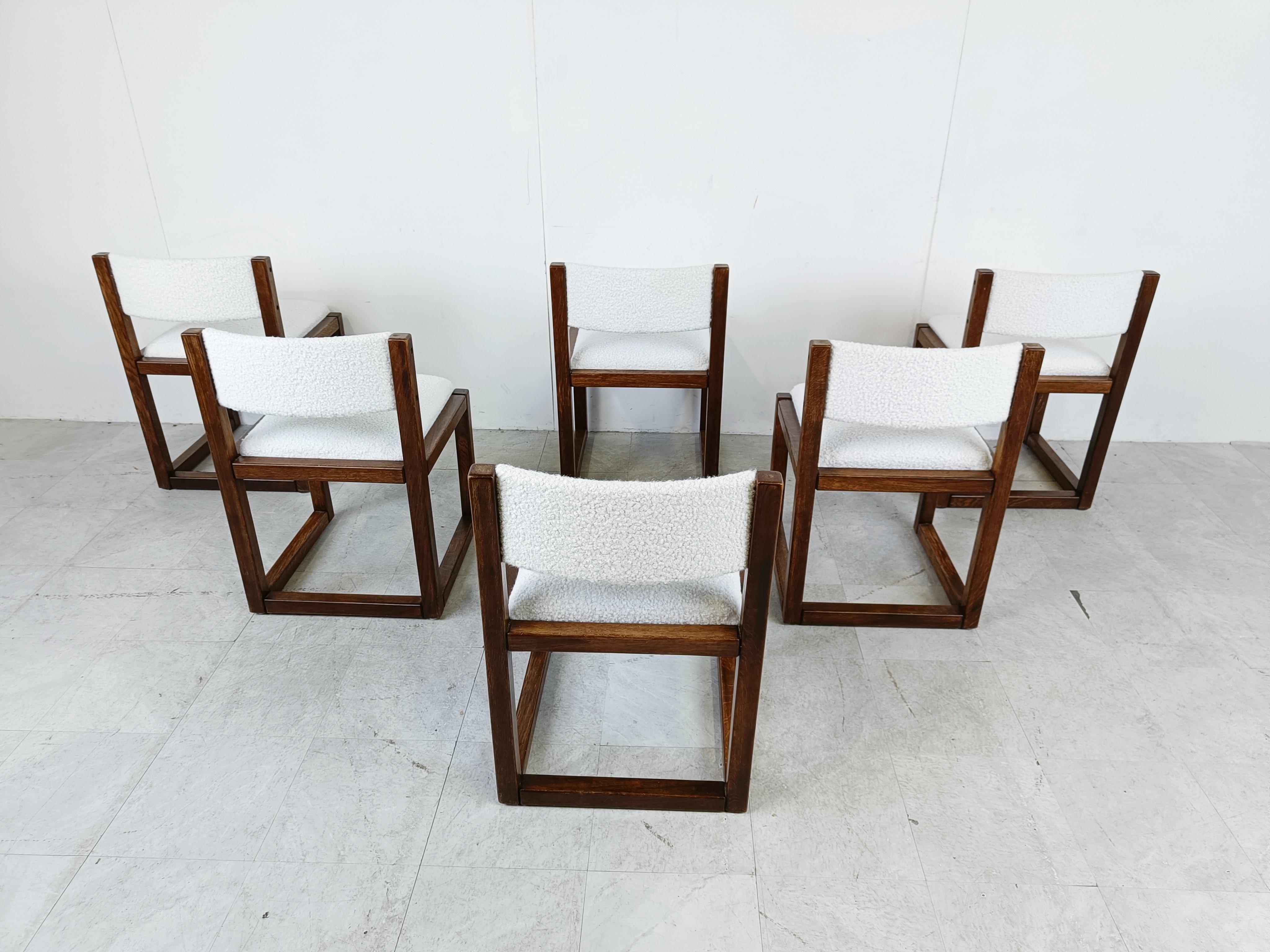 Vintage Brutalist Dining Chairs, Set of 6 - 1960s 1