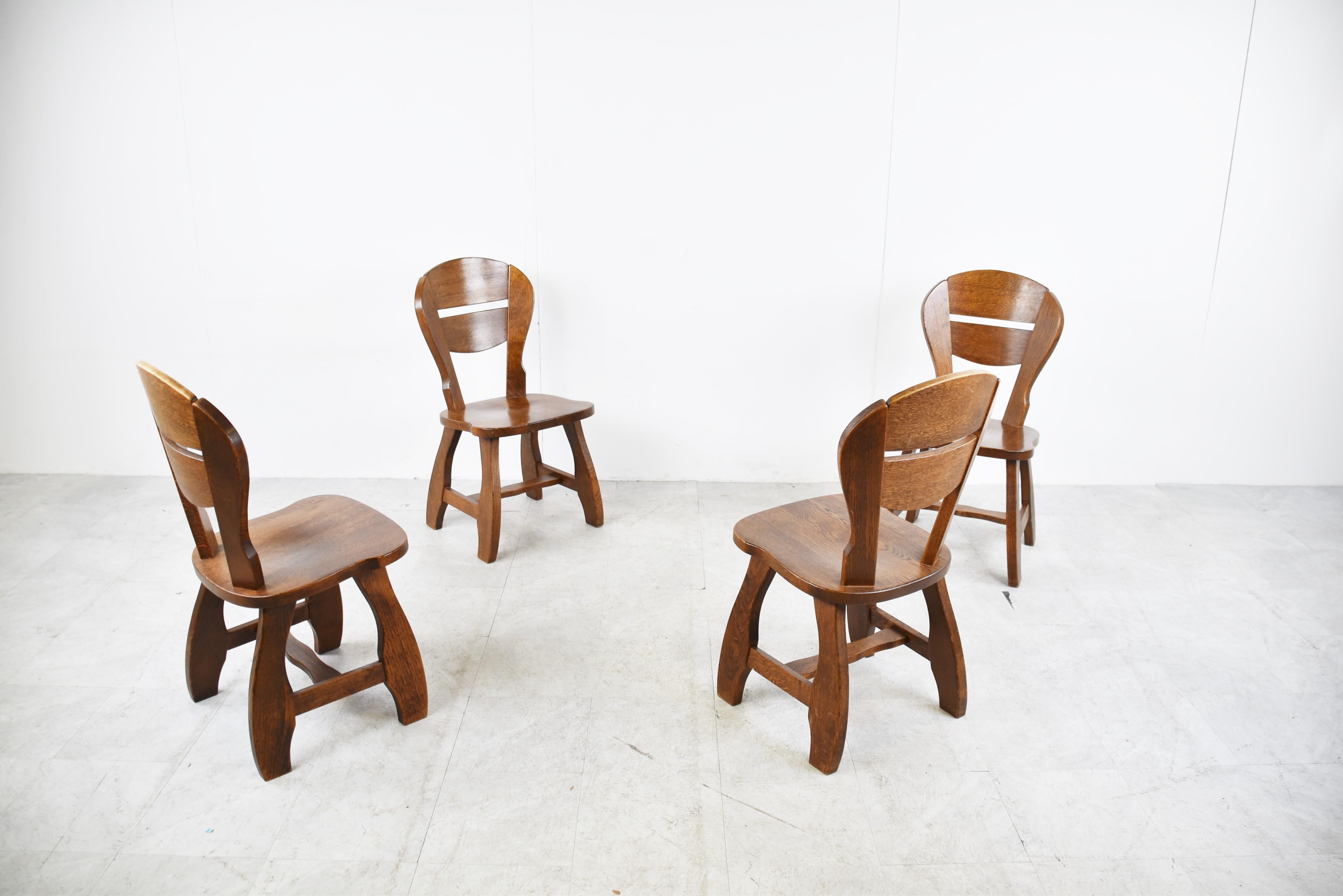 Vintage Brutalist Dining Chairs, Set of 6, 1960s For Sale 2