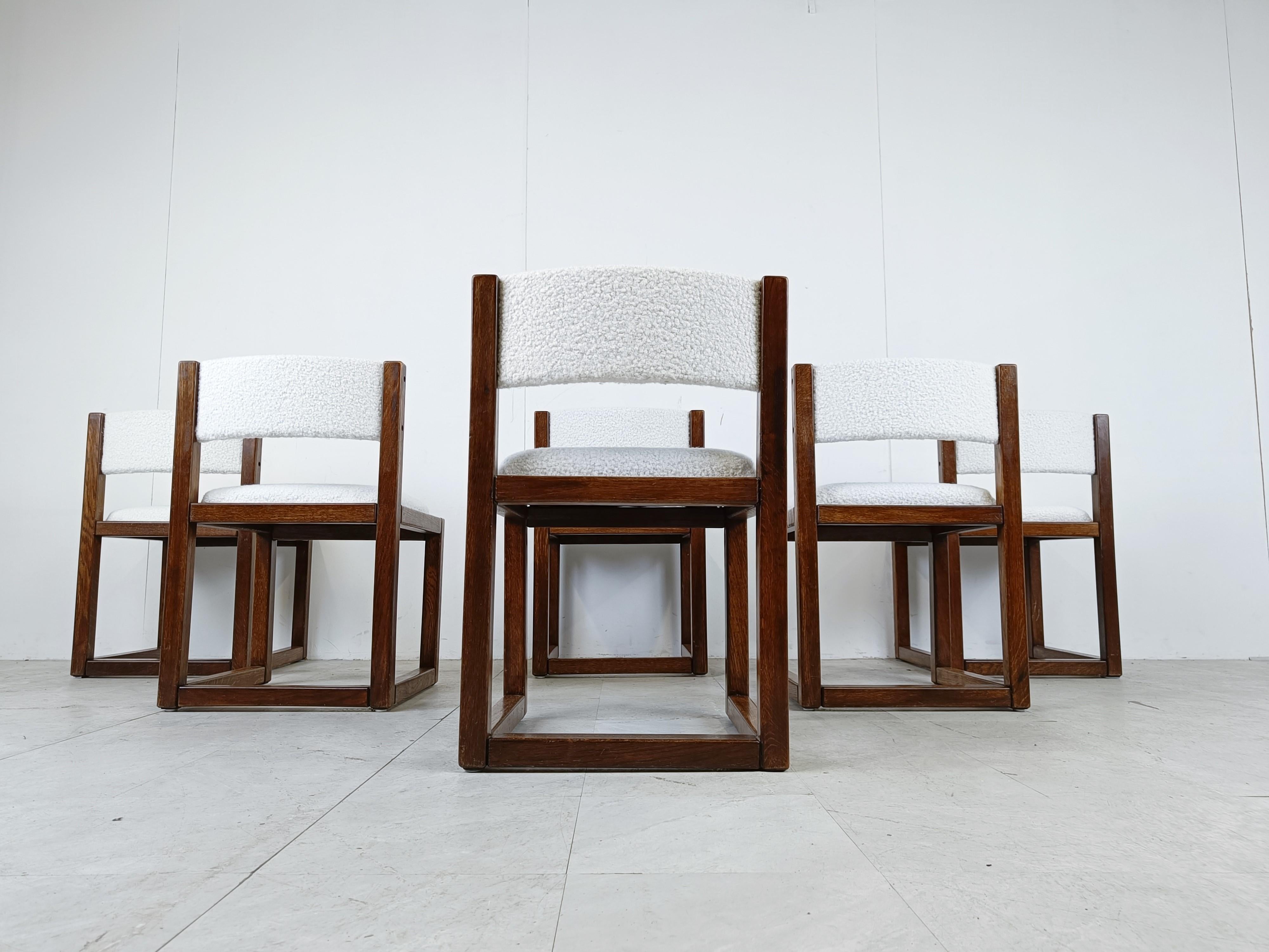 Vintage Brutalist Dining Chairs, Set of 6 - 1960s 2