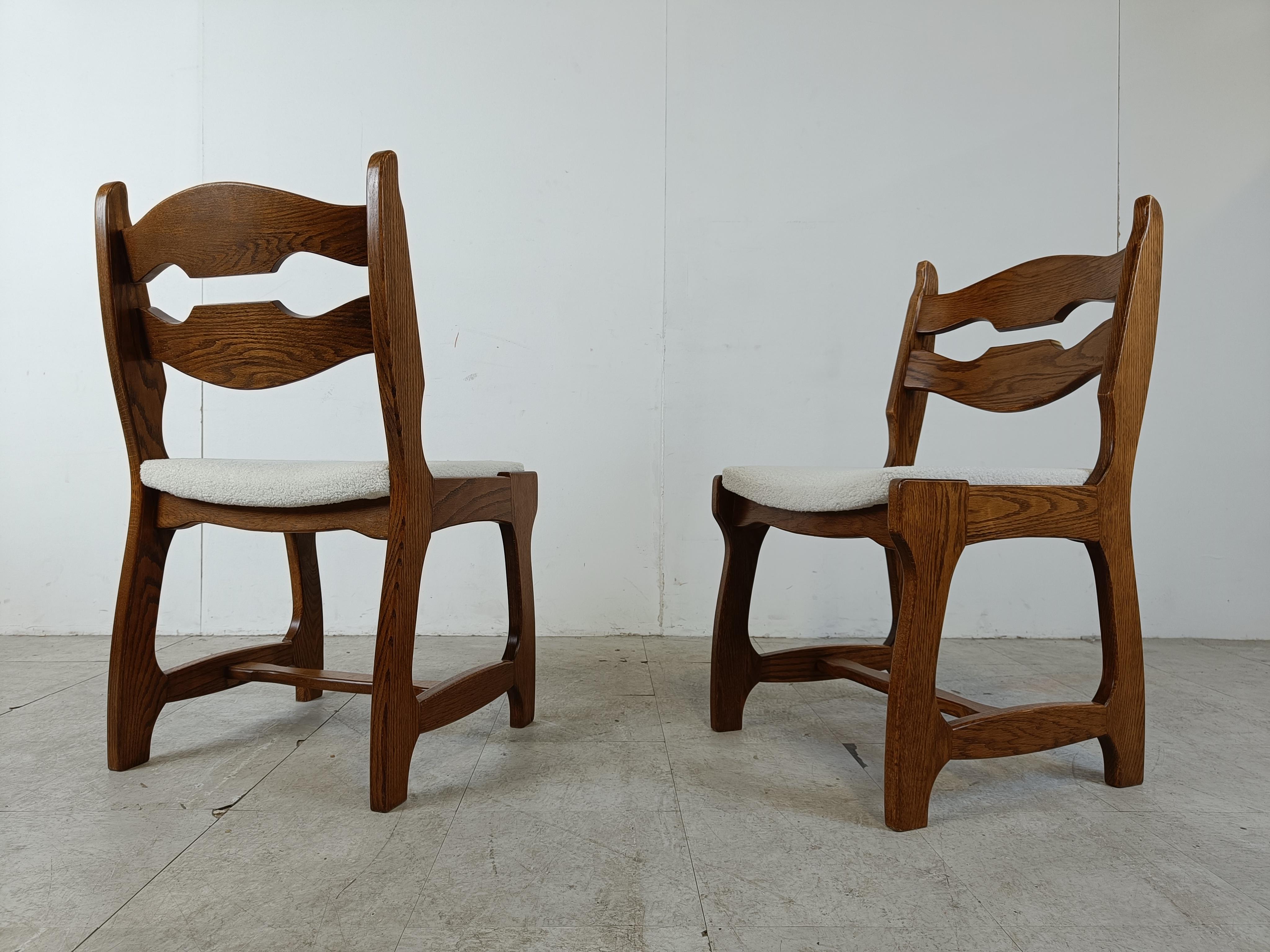 Vintage brutalist dining chairs, set of 6 - 1960s  1