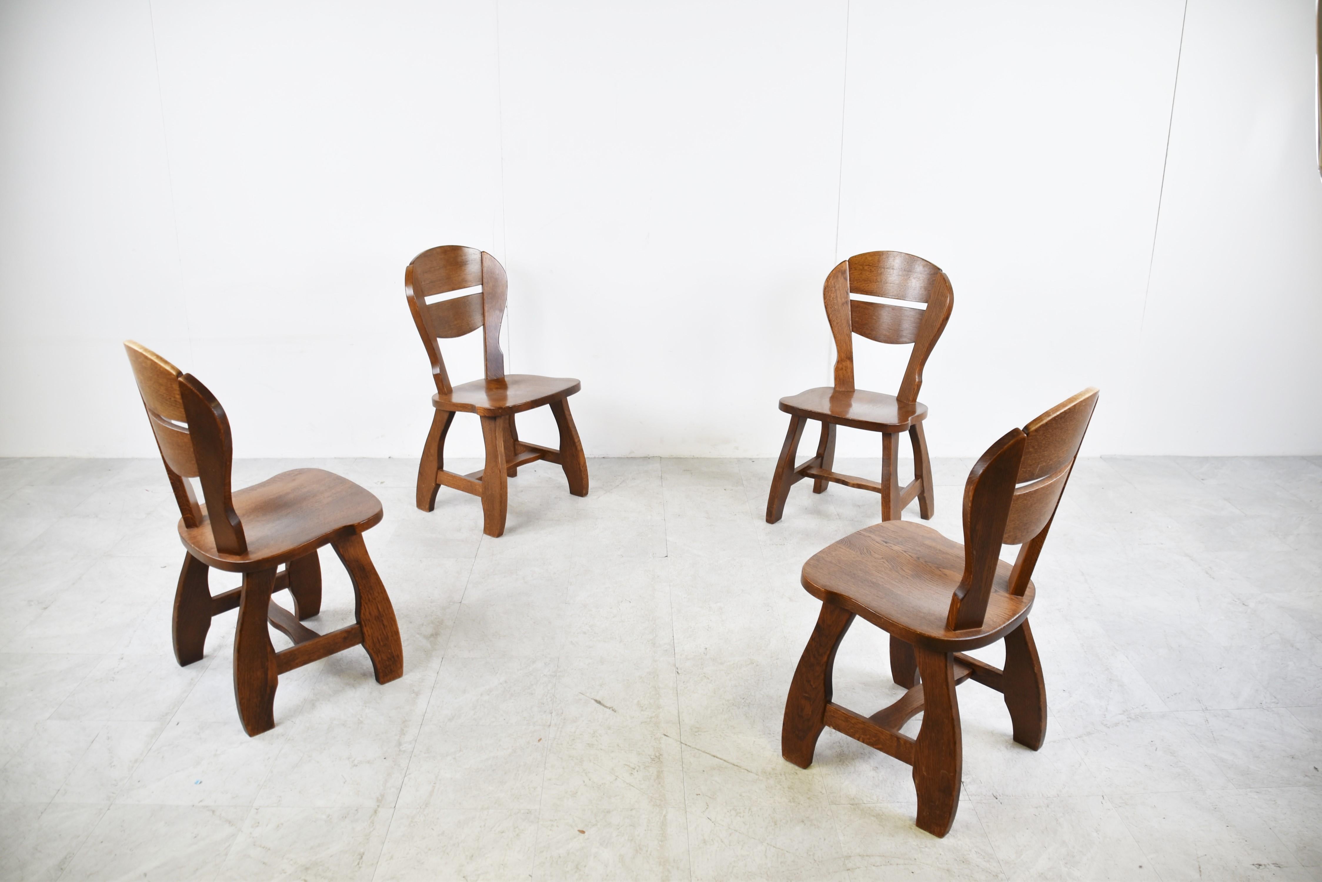 Vintage Brutalist Dining Chairs, Set of 6, 1960s For Sale 3