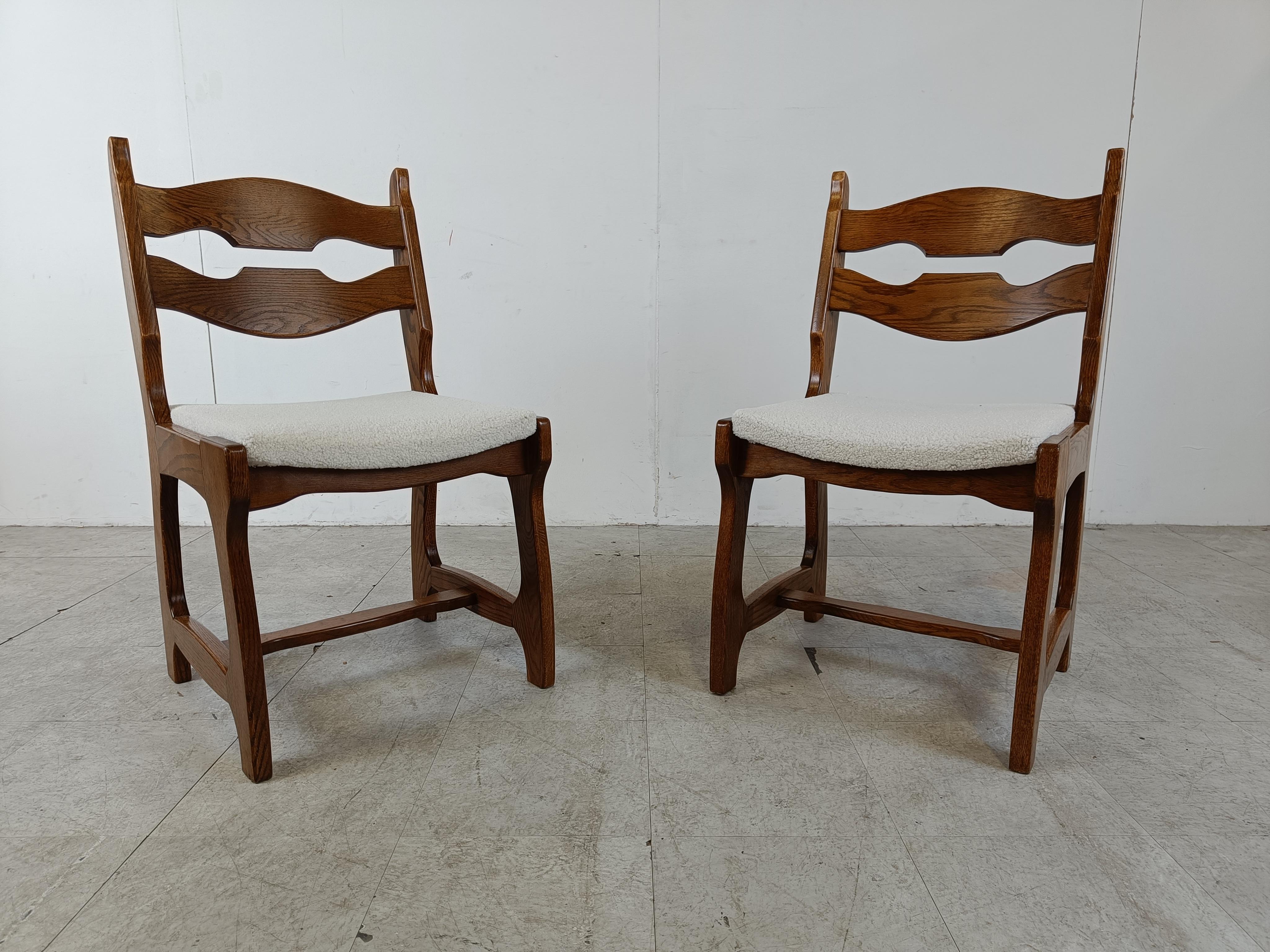Vintage brutalist dining chairs, set of 6 - 1960s  2