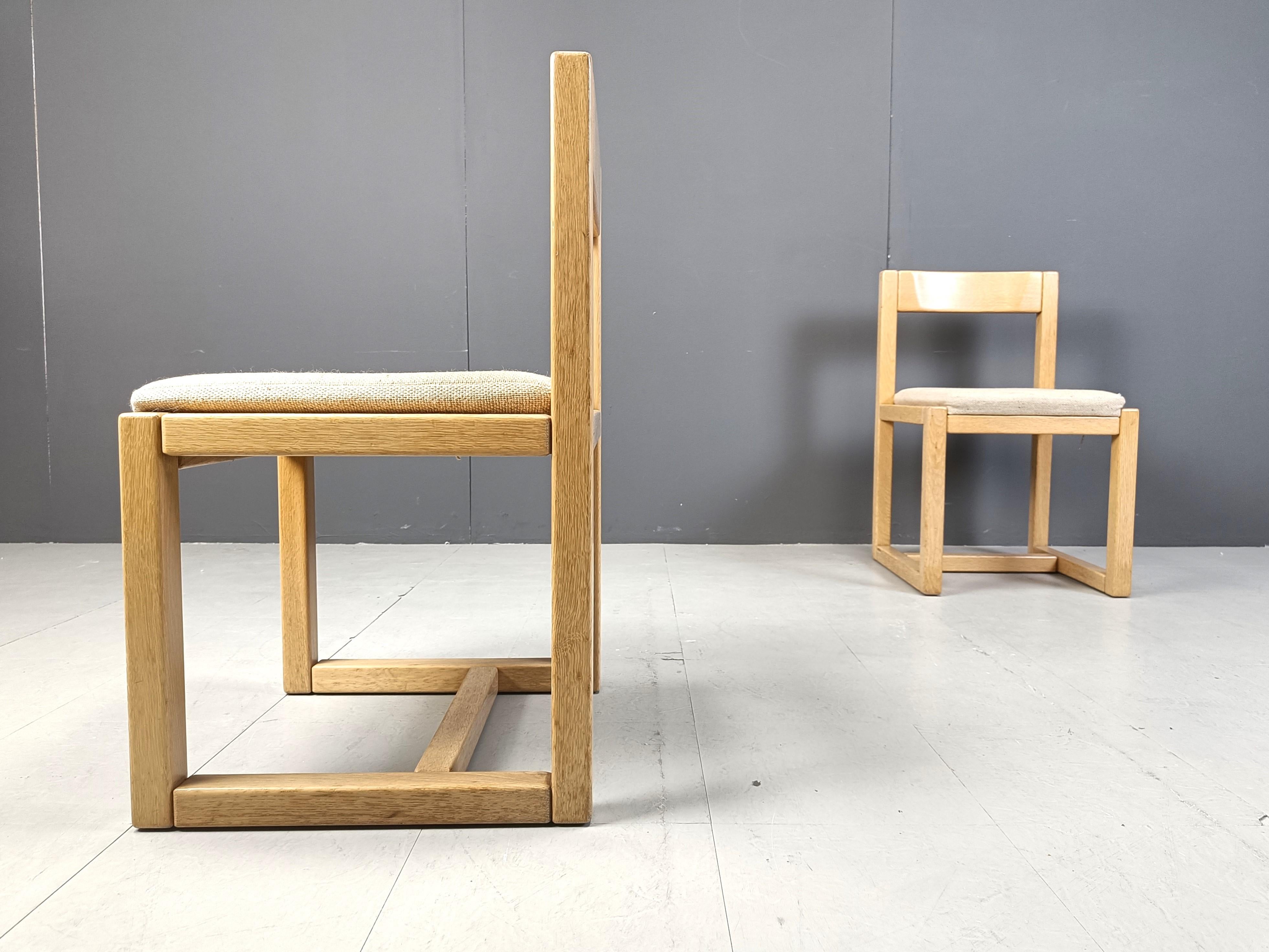 Vintage brutalist dining chairs, set of 6 - 1960s For Sale 2