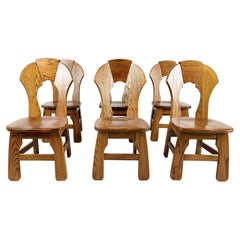 Vintage Brutalist Dining Chairs, Set of 6, 1960s