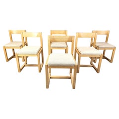 Vintage brutalist dining chairs, set of 6 - 1960s