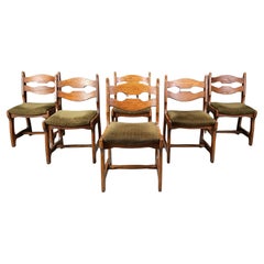 Vintage brutalist dining chairs, set of 6 - 1960s