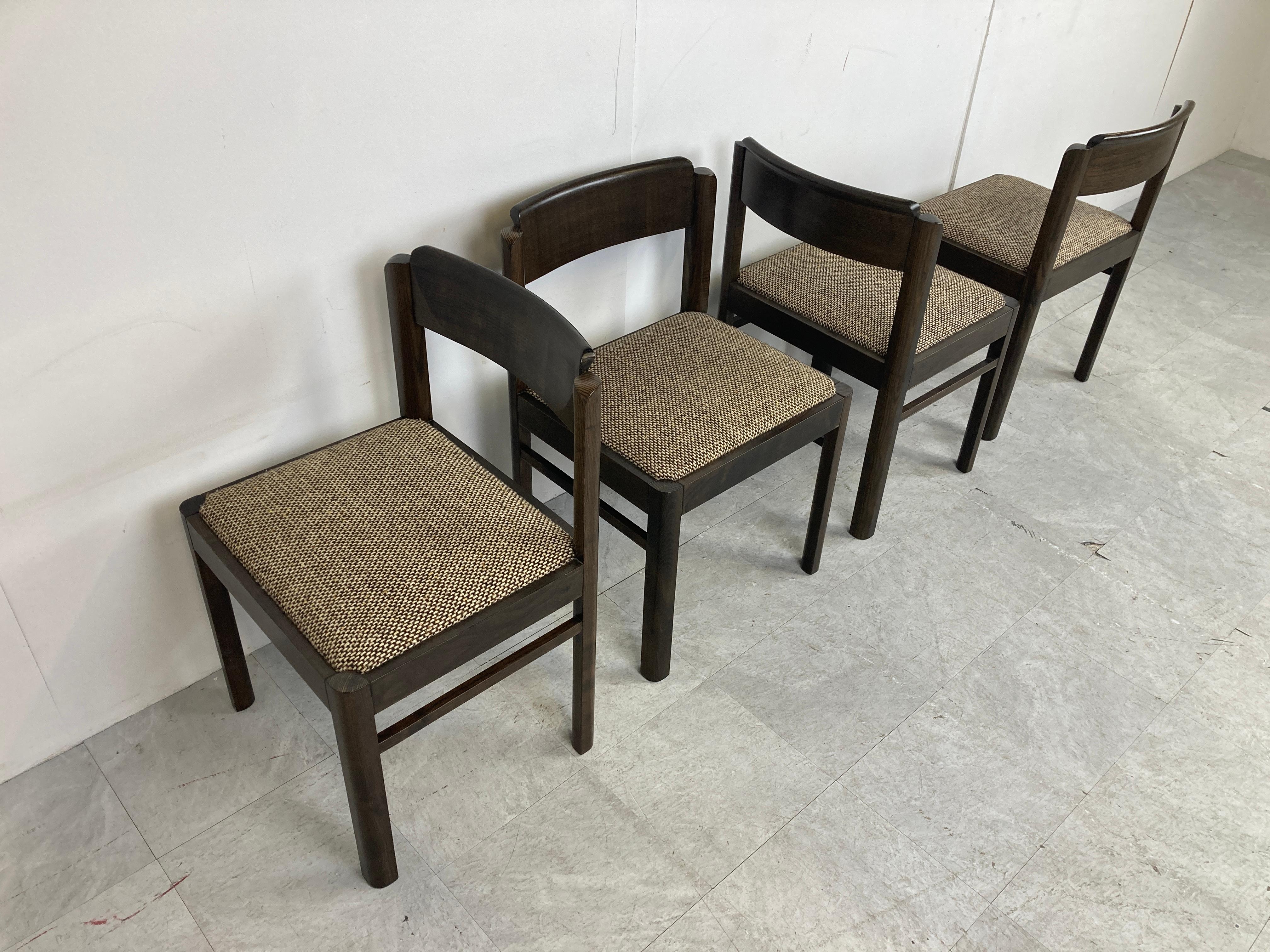 Vintage Brutalist Dining Chairs, Set of 6, 1970s 4