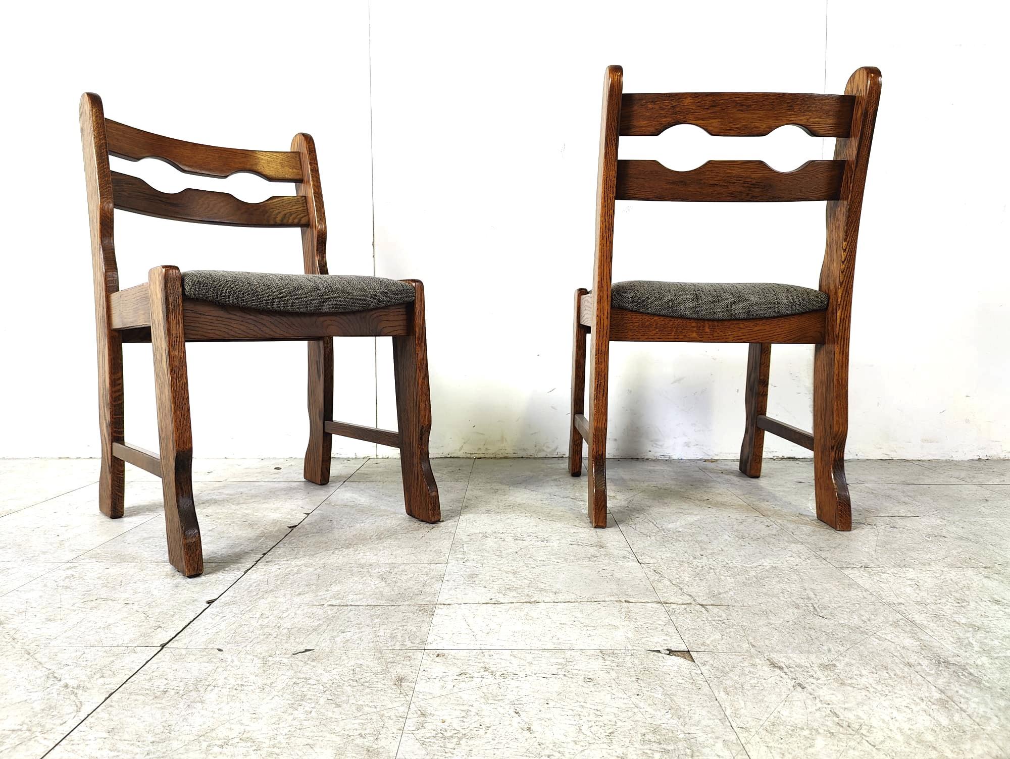 Vintage brutalist dining chairs, set of 6 - 1970s For Sale 3
