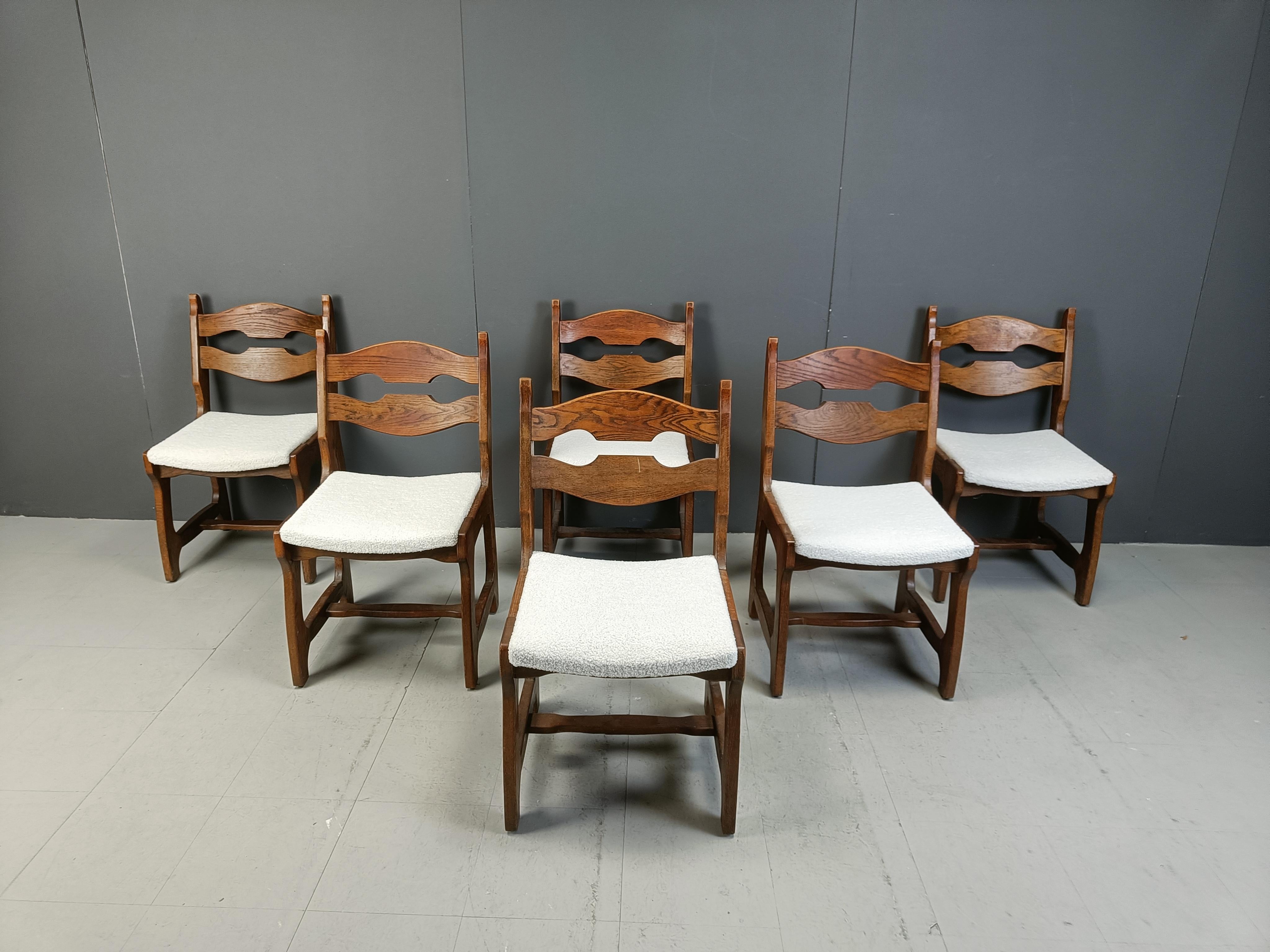 Esszimmerstühle im brutalistischen Stil, 6er-Set, 1970er-Jahre im Angebot 3