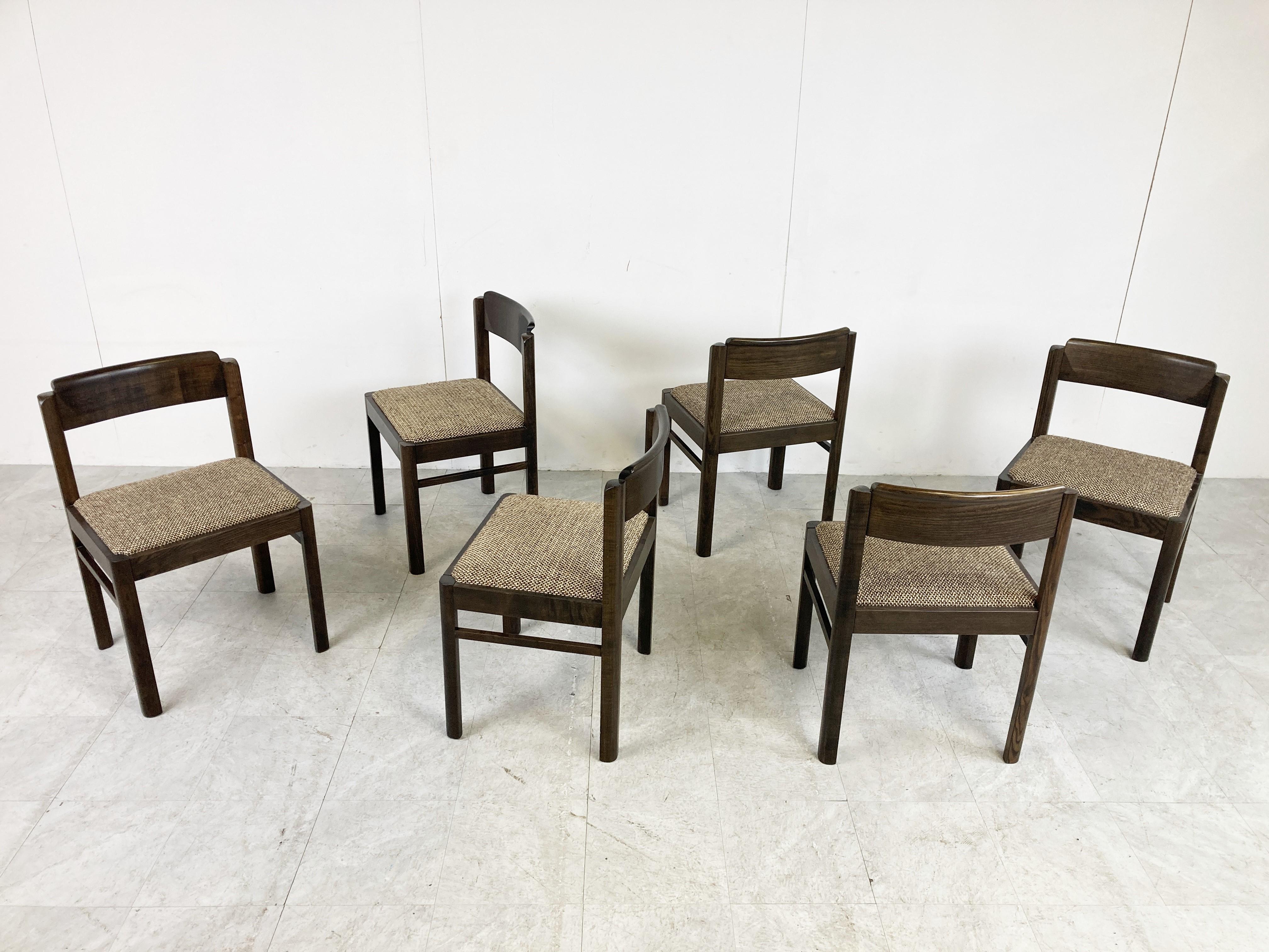 Vintage Brutalist Dining Chairs, Set of 6, 1970s 5
