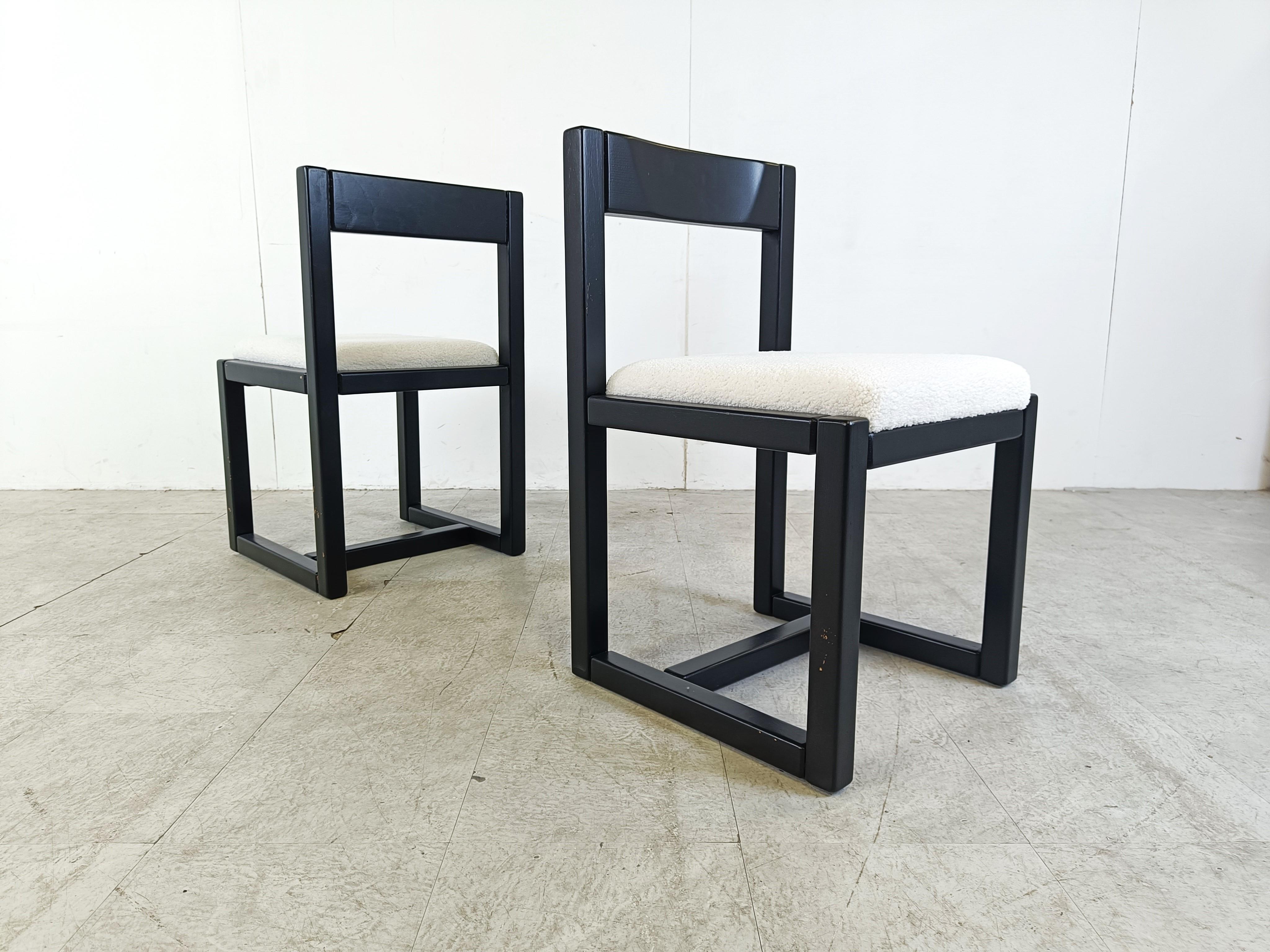 Vintage brutalist dining chairs, set of 6 - 1970s For Sale 4