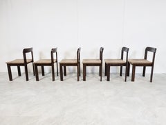 Vintage Brutalist Dining Chairs, Set of 6, 1970s