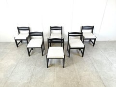 Vintage brutalist dining chairs, set of 6 - 1970s