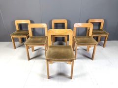 Vintage brutalist dining chairs, set of 6 - 1970s