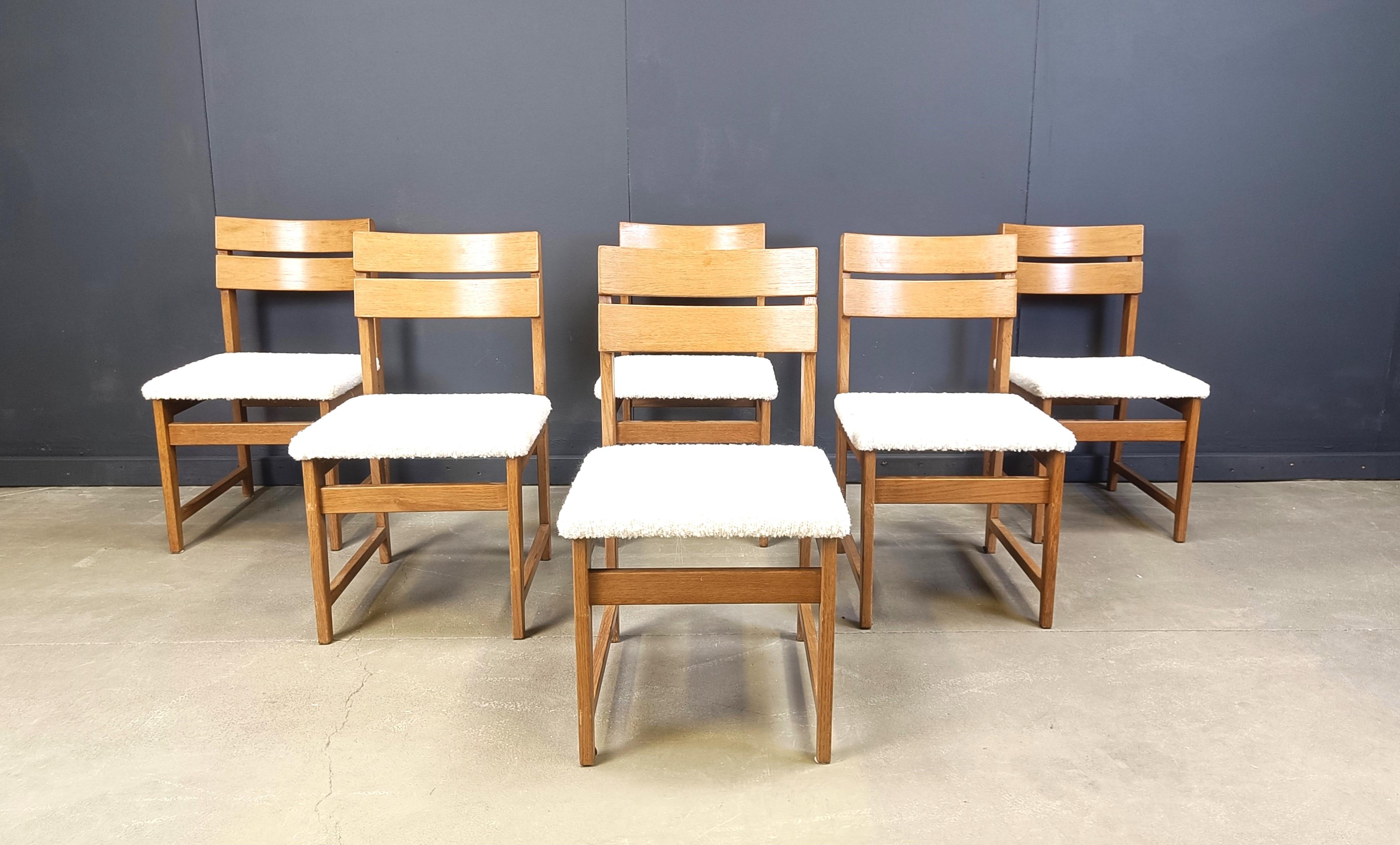Esszimmerstühle im brutalistischen Stil, 6er-Set, 1970er-Jahre (Brutalismus) im Angebot