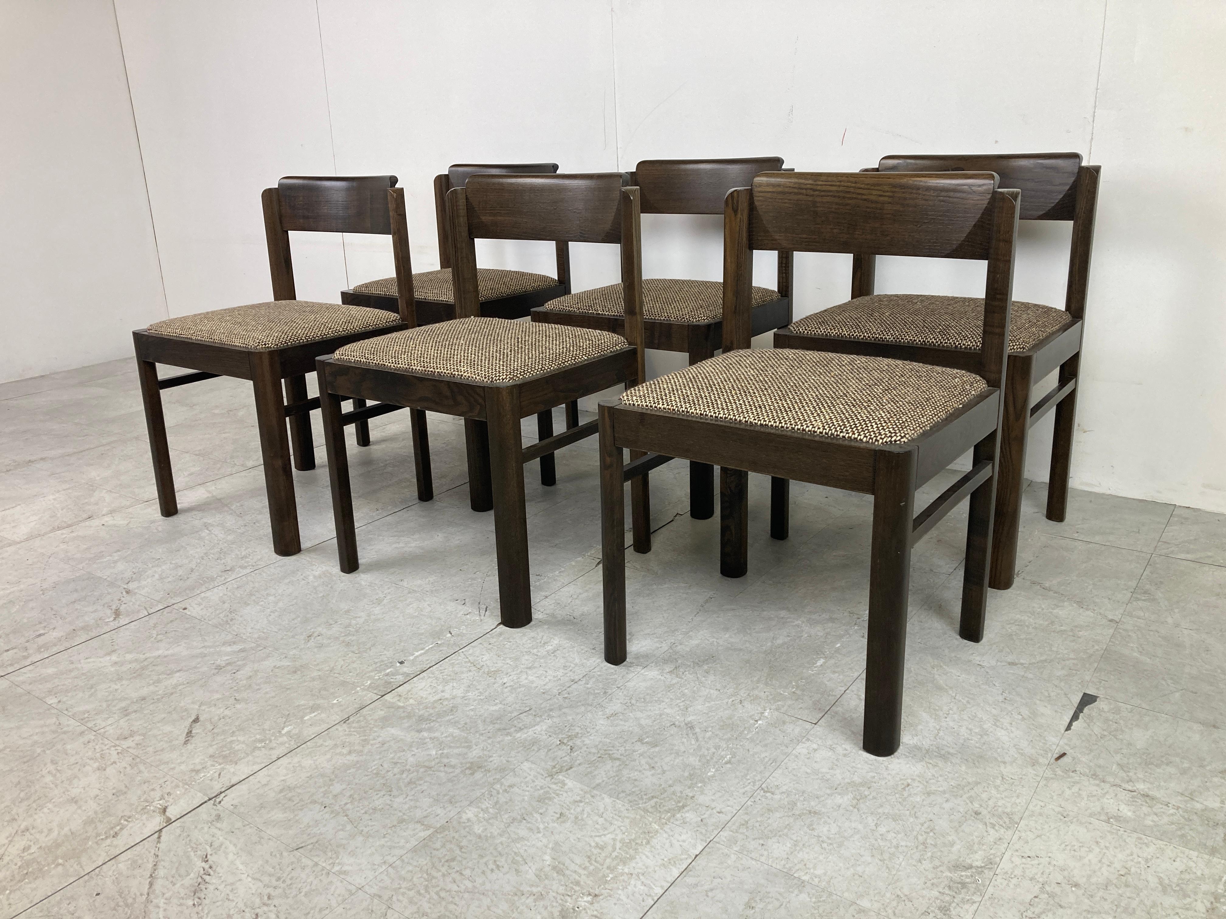 Late 20th Century Vintage Brutalist Dining Chairs, Set of 6, 1970s