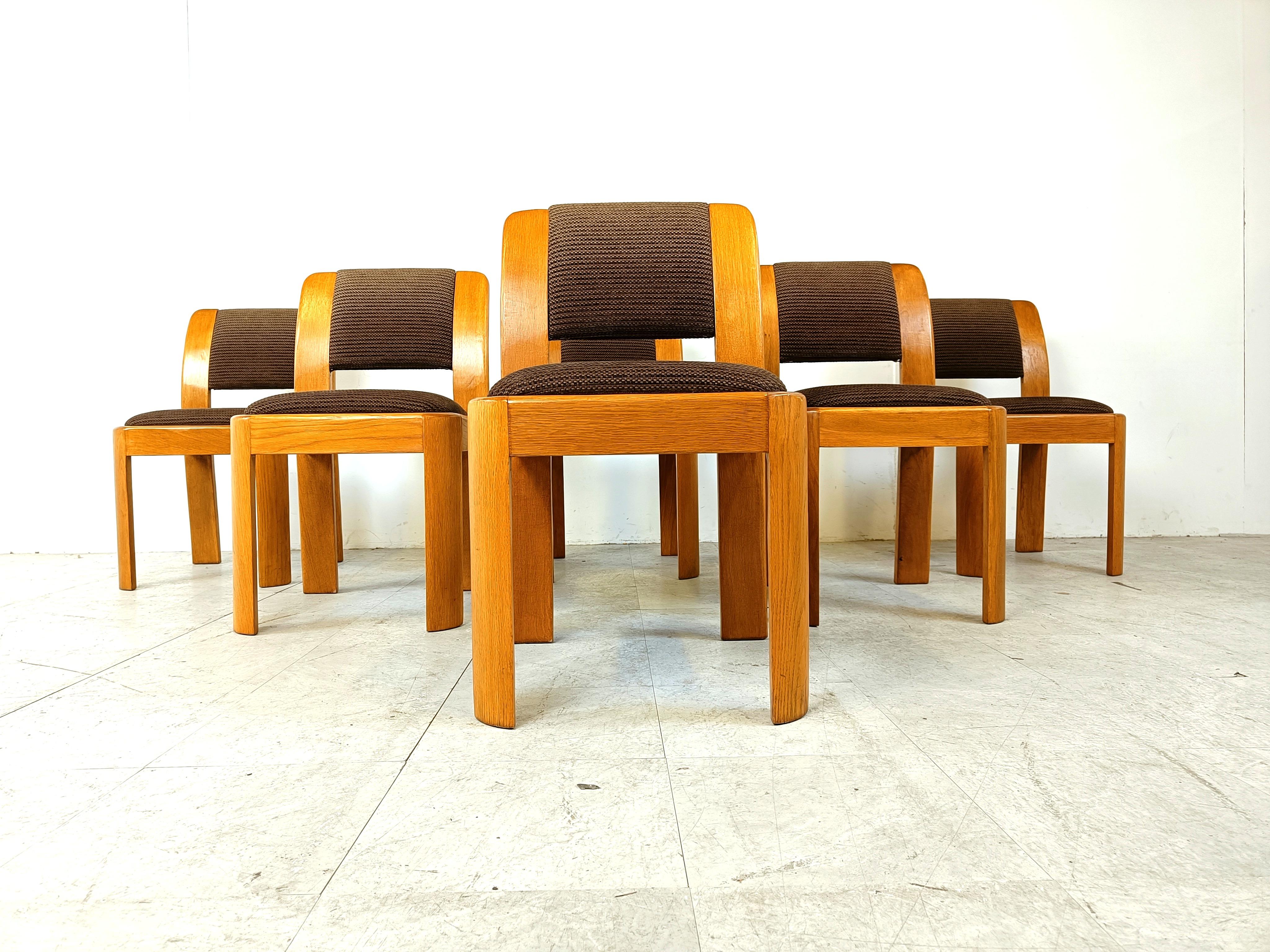 Vintage brutalist dining chairs, set of 6 - 1970s In Good Condition For Sale In HEVERLEE, BE