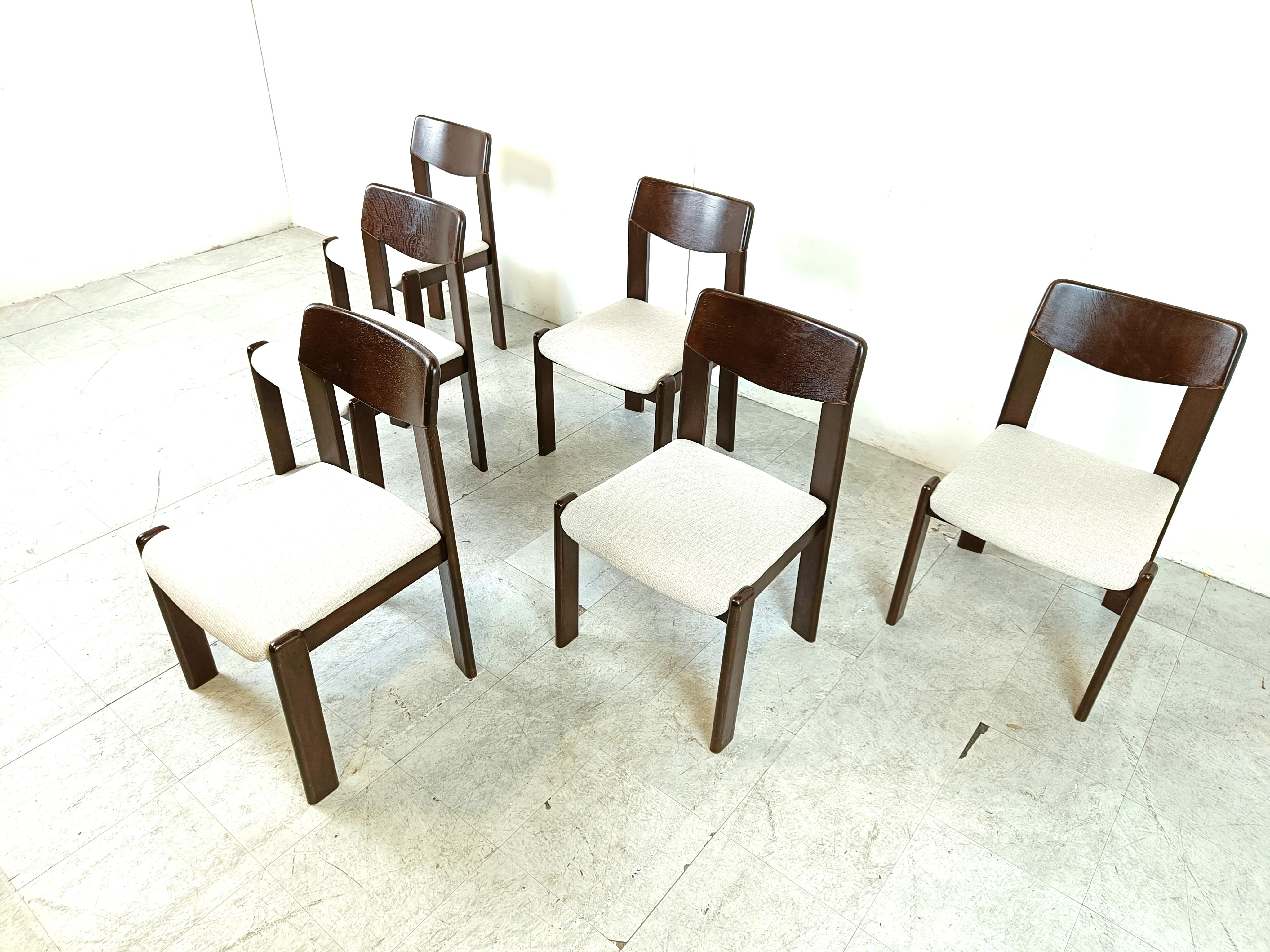 Esszimmerstühle im brutalistischen Stil, 6er-Set, 1970er-Jahre (Ende des 20. Jahrhunderts)
