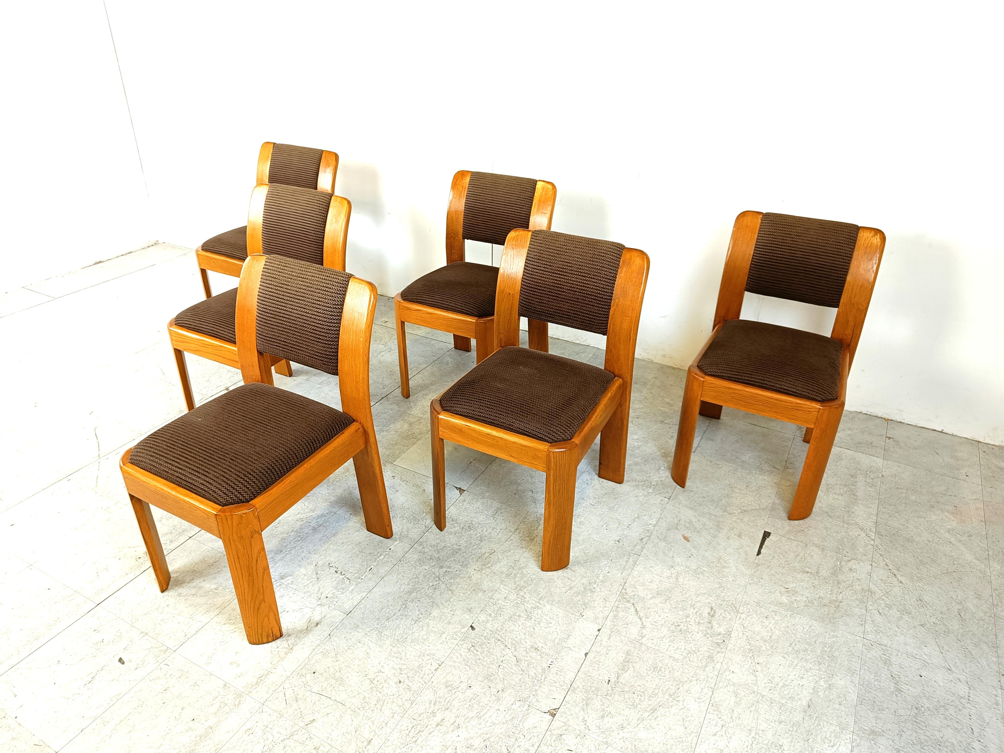 Esszimmerstühle im brutalistischen Stil, 6er-Set, 1970er-Jahre (Ende des 20. Jahrhunderts) im Angebot