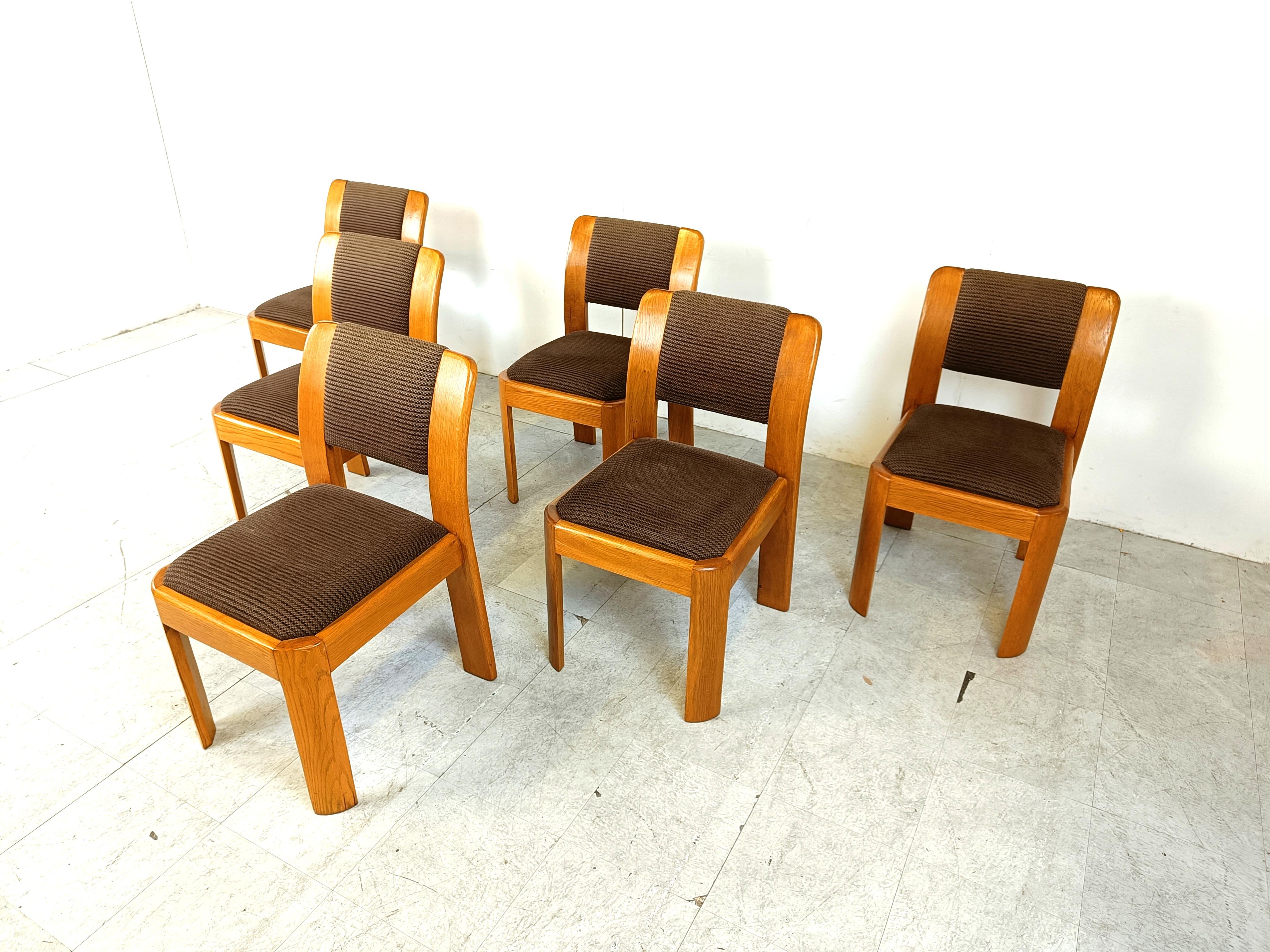 Late 20th Century Vintage brutalist dining chairs, set of 6 - 1970s For Sale