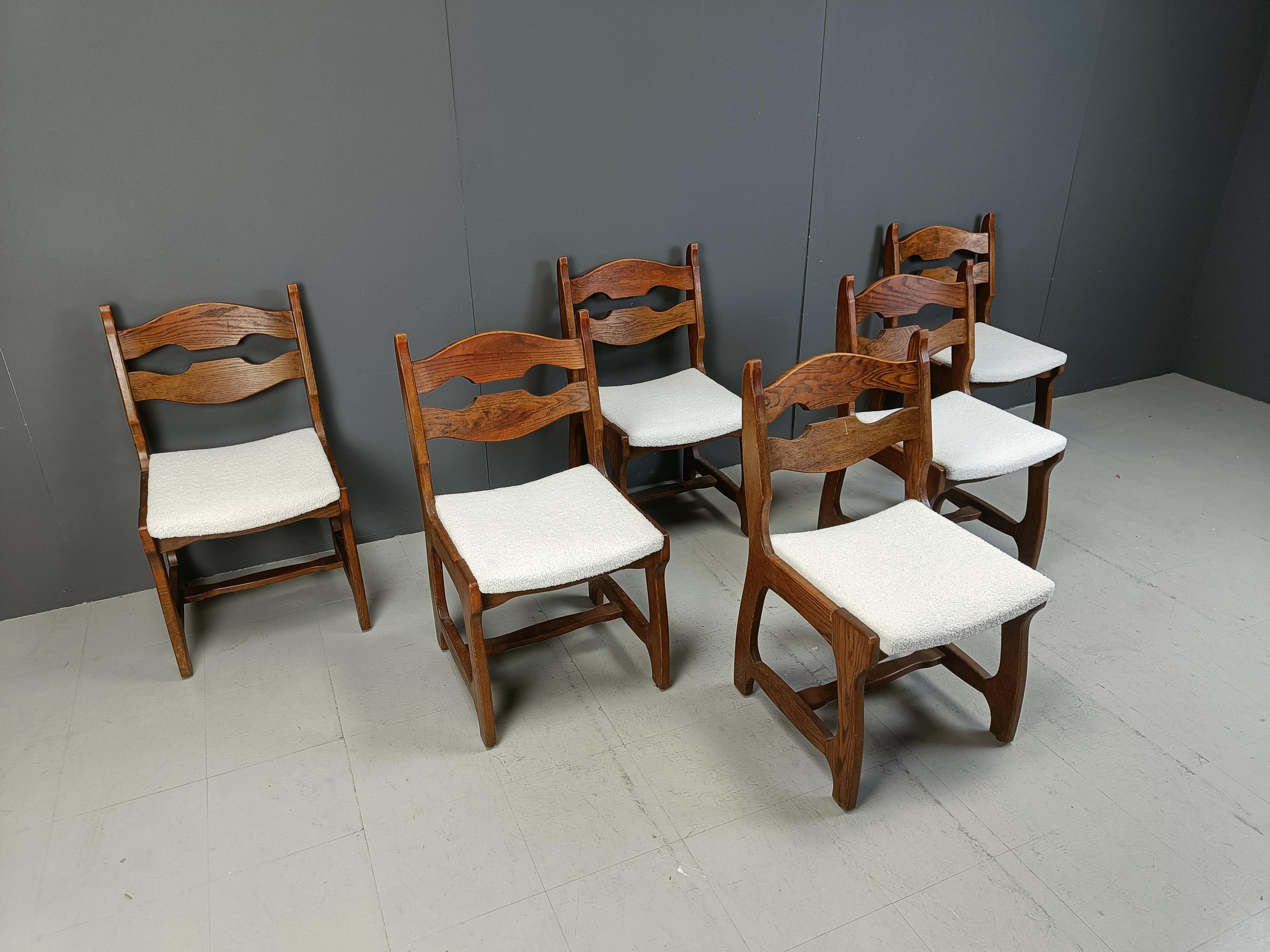 Esszimmerstühle im brutalistischen Stil, 6er-Set, 1970er-Jahre (Ende des 20. Jahrhunderts) im Angebot