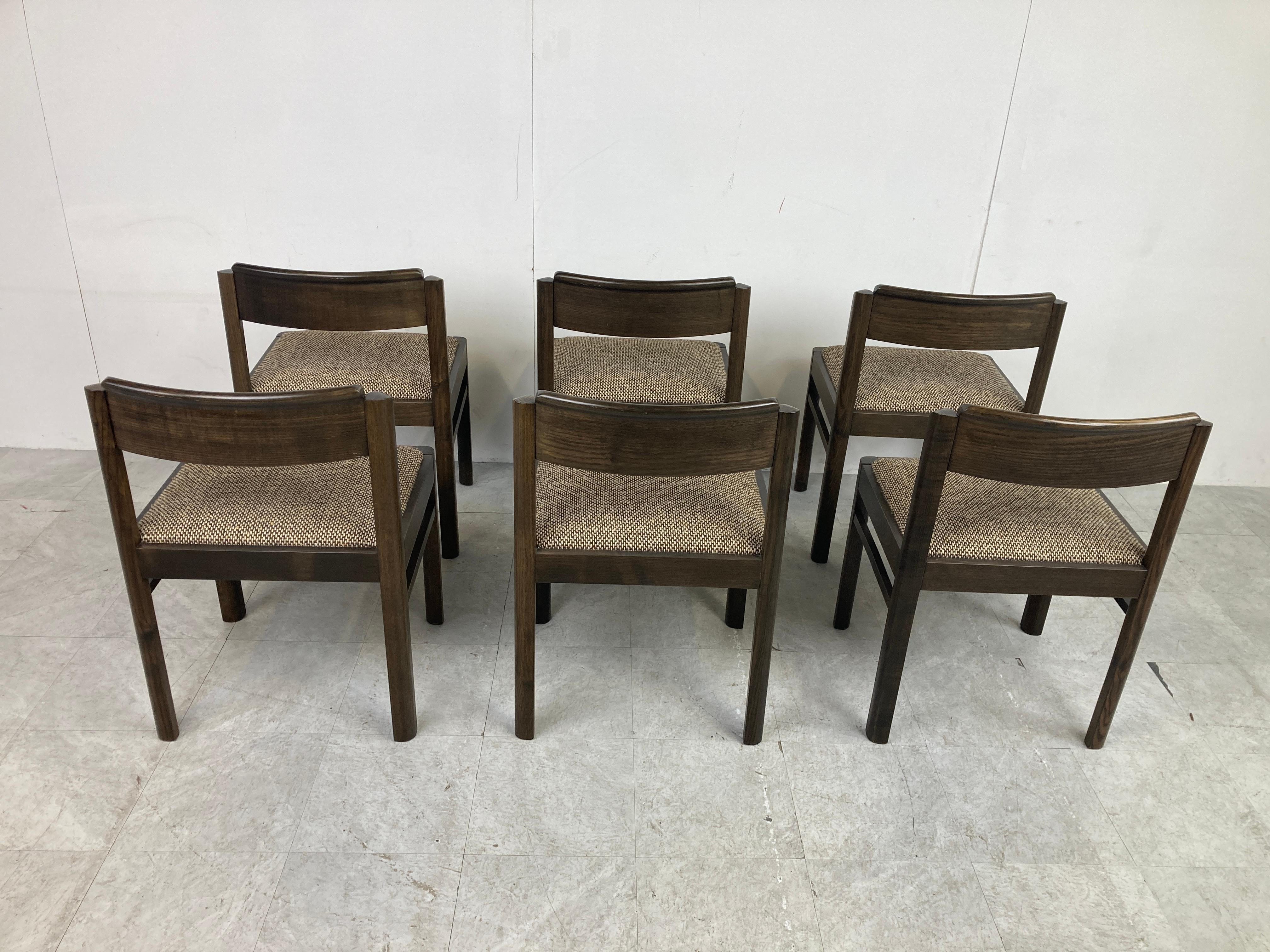 Vintage Brutalist Dining Chairs, Set of 6, 1970s 2