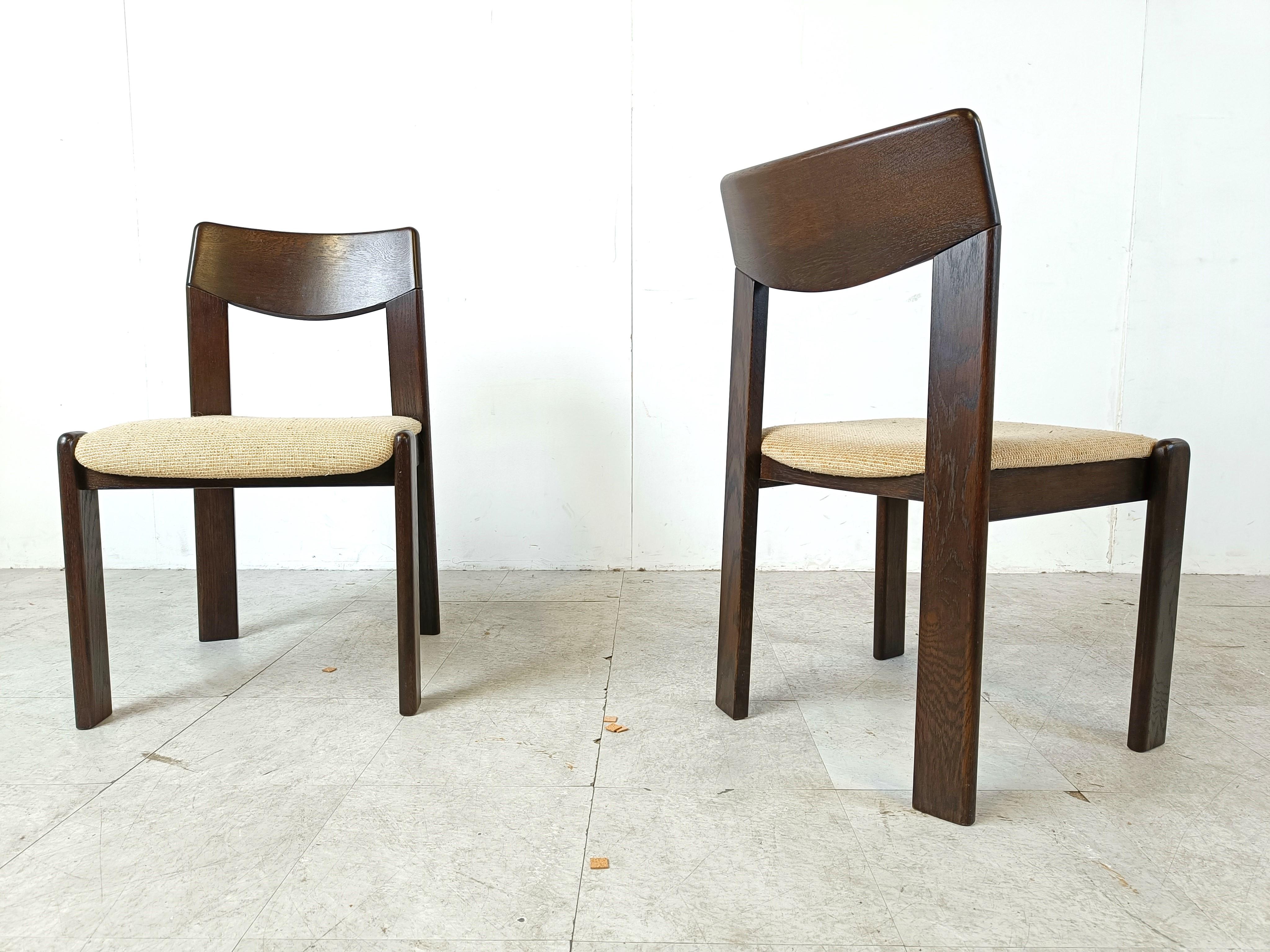 Vintage brutalist dining chairs, set of 6 - 1970s For Sale 2