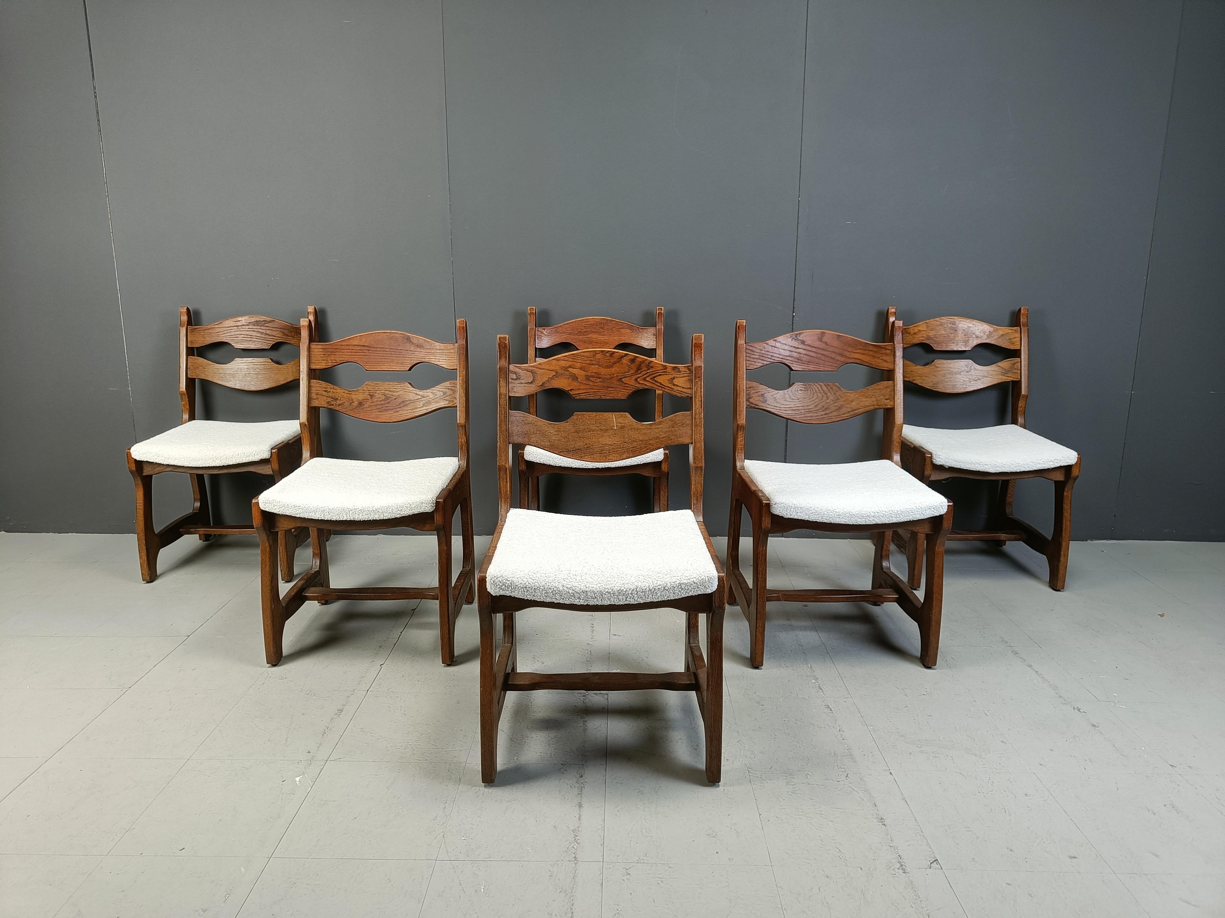 Esszimmerstühle im brutalistischen Stil, 6er-Set, 1970er-Jahre im Angebot 2