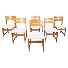Vintage brutalist dining chairs, set of 6 - 1970s