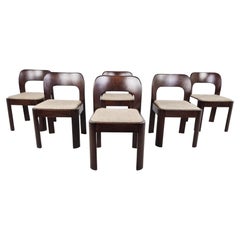 Vintage Brutalist Dining Chairs, Set of 6, 1970s