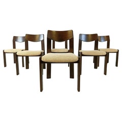 Vintage brutalist dining chairs, set of 6 - 1970s