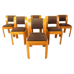 Vintage brutalist dining chairs, set of 6 - 1970s