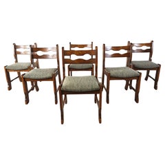 Retro brutalist dining chairs, set of 6 - 1970s