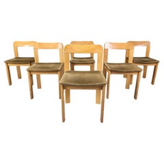 Vintage brutalist dining chairs, set of 6 - 1970s