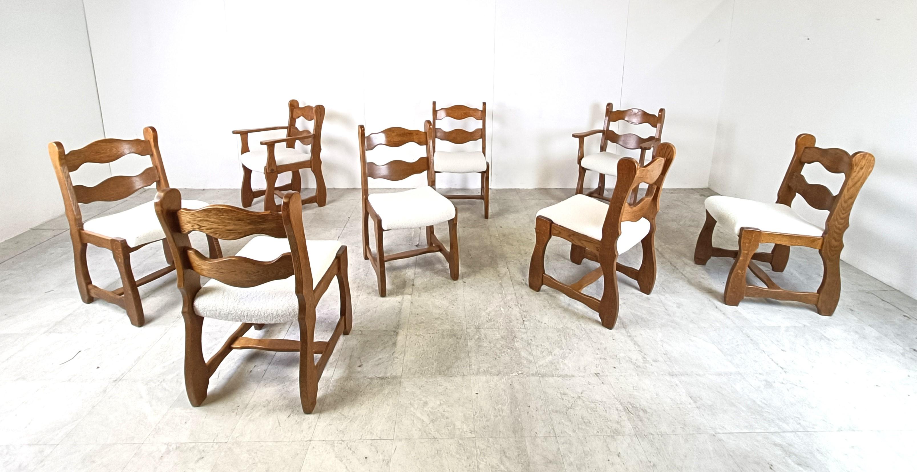 Vintage brutalist dining chairs, set of 8 - 1960s 3