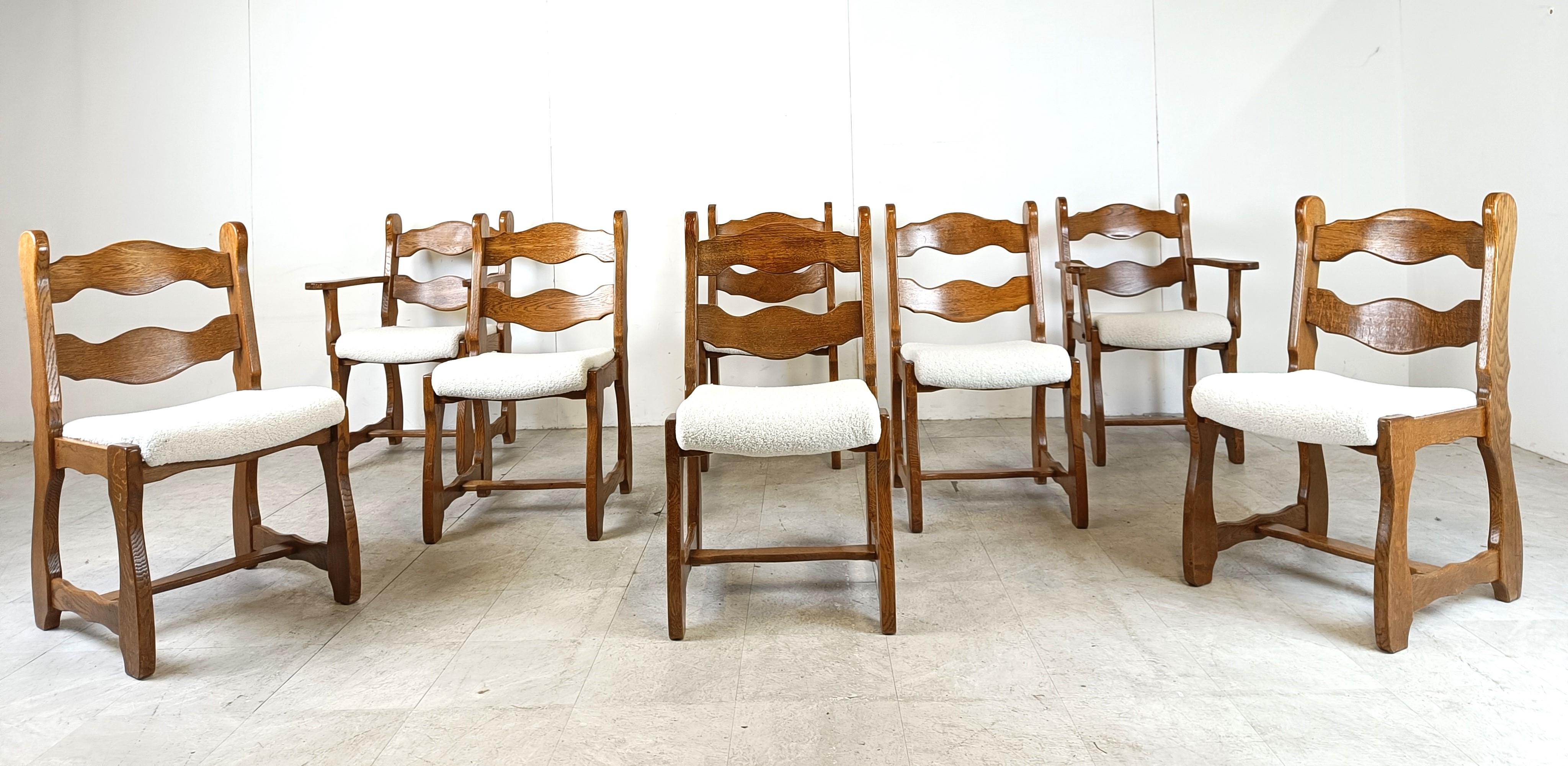 Vintage brutalist dining chairs, set of 8 - 1960s In Good Condition In HEVERLEE, BE