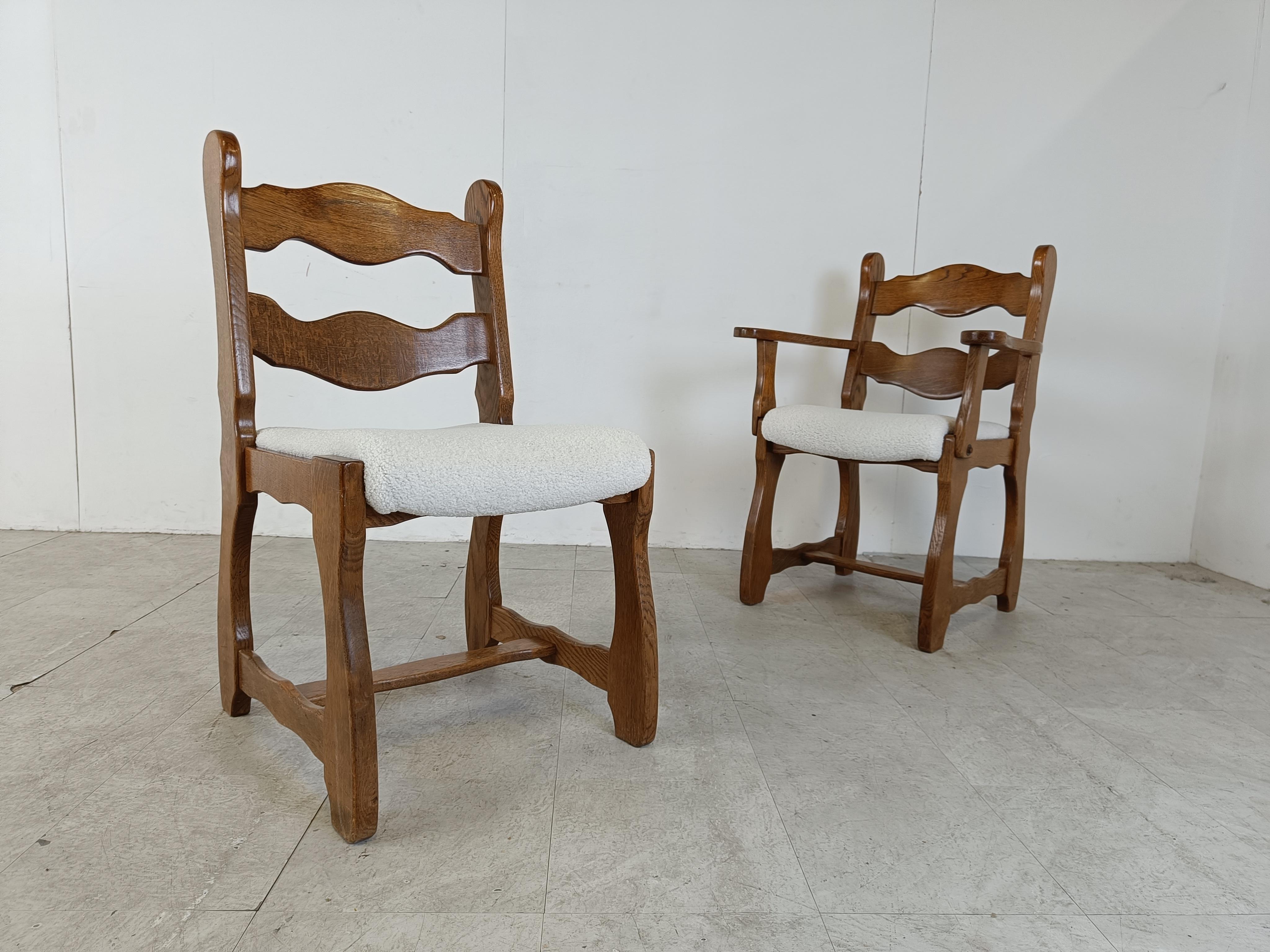 Mid-20th Century Vintage brutalist dining chairs, set of 8 - 1960s