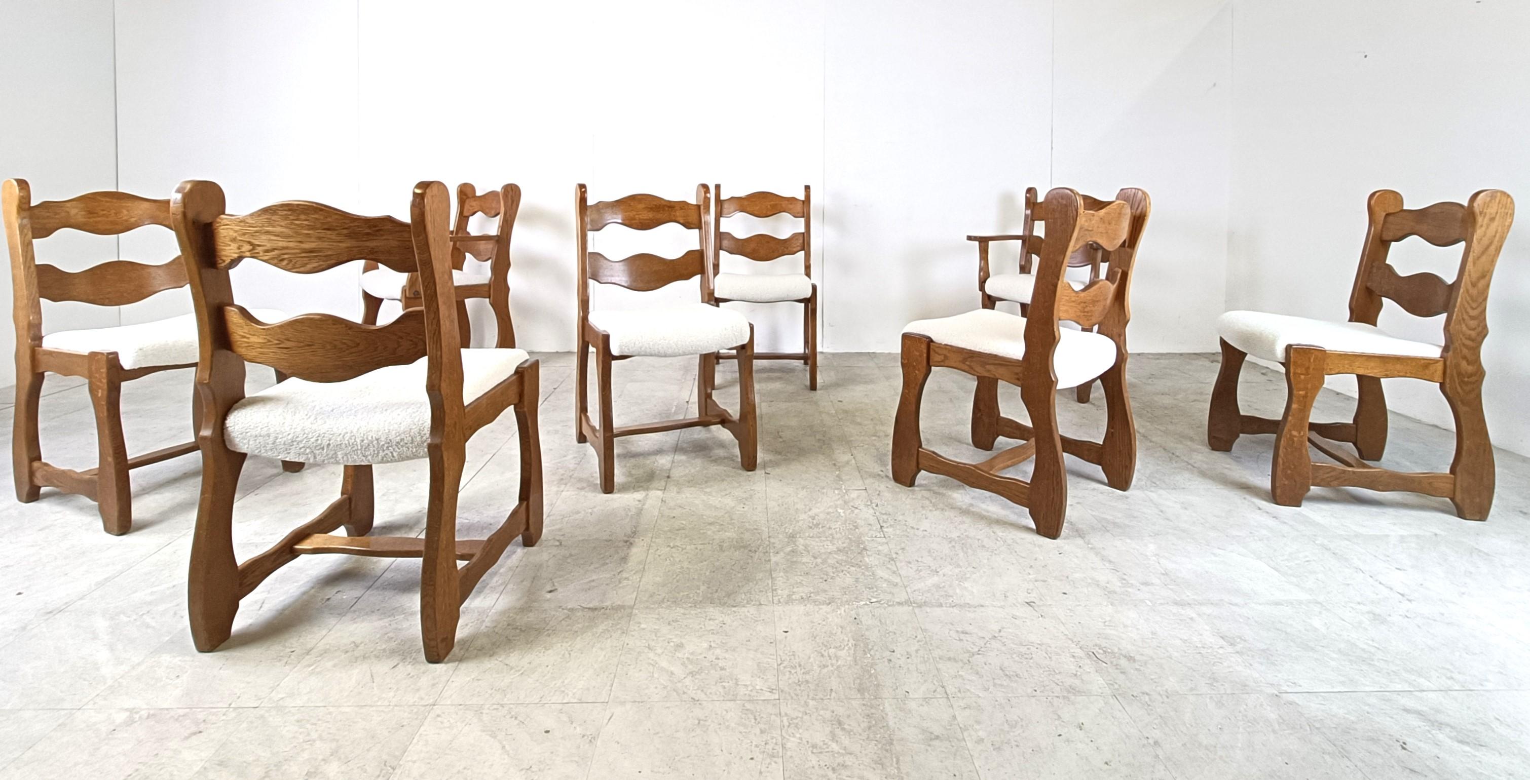 Vintage brutalist dining chairs, set of 8 - 1960s 2