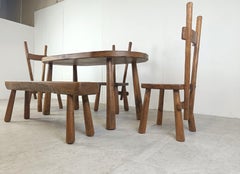 Vintage brutalist dining set, 1960s