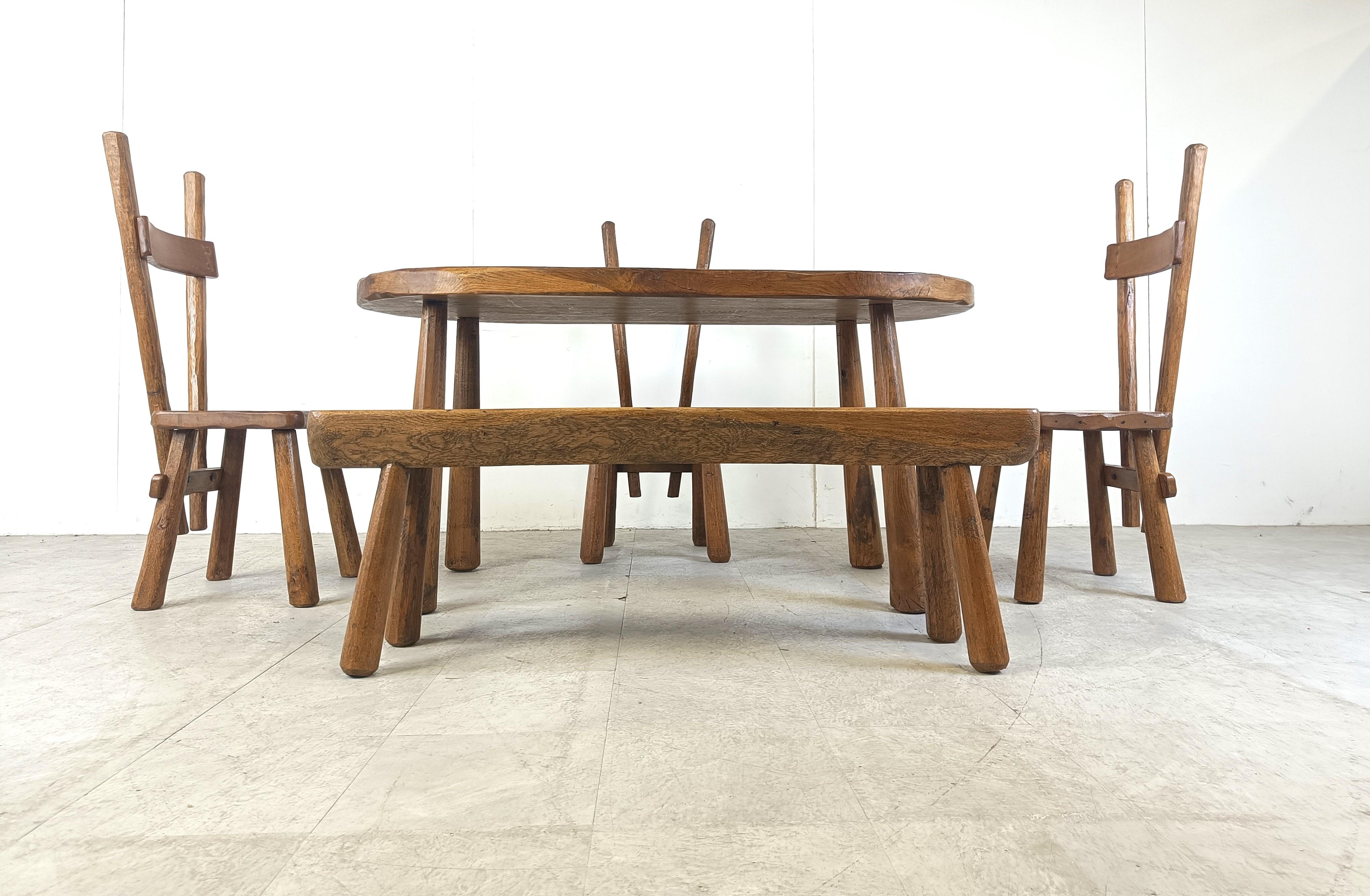 Vintage brutalist dining set, 1960s In Excellent Condition For Sale In HEVERLEE, BE
