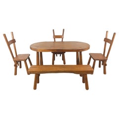 Vintage brutalist dining set, 1960s