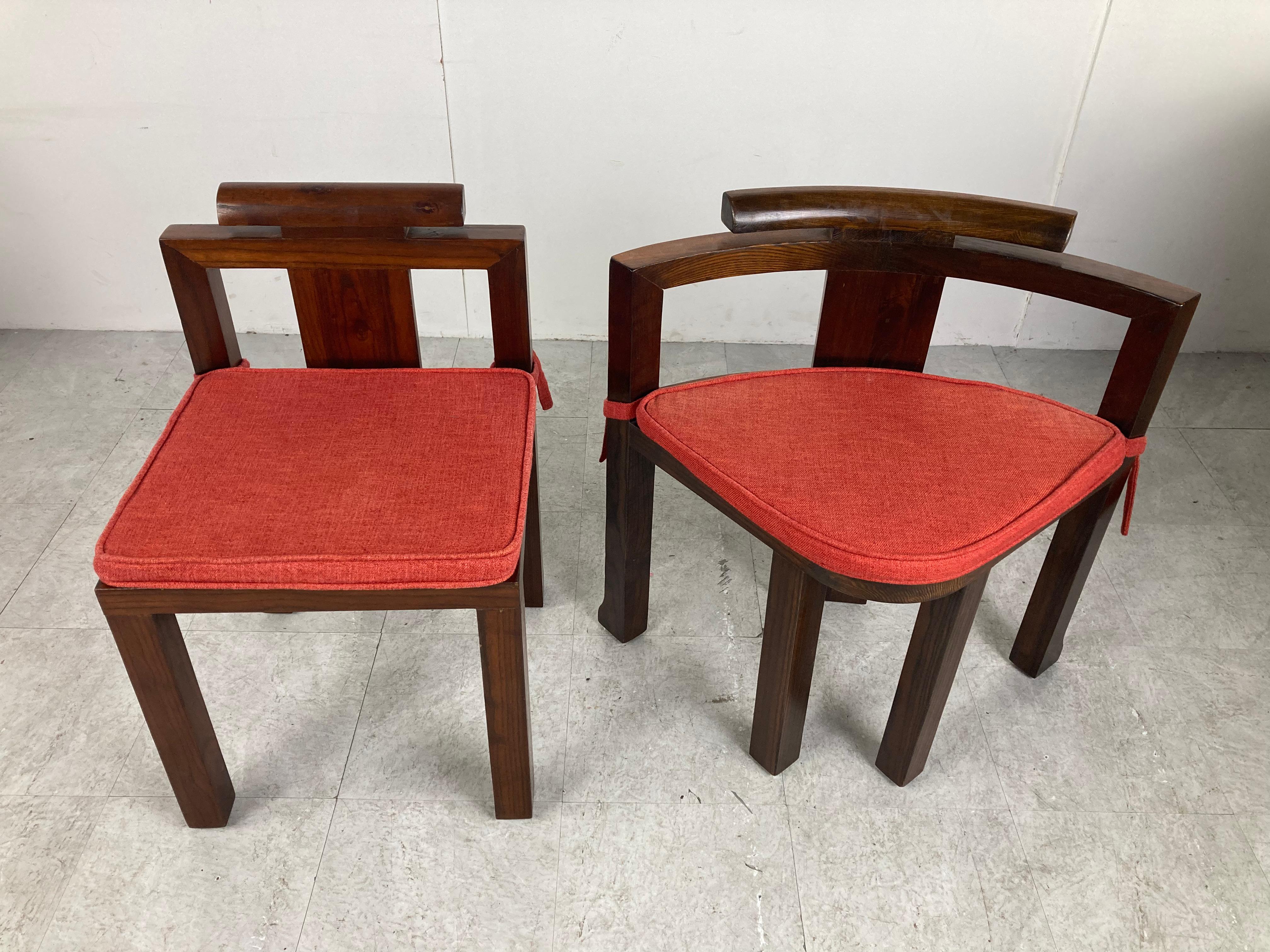 Vintage Brutalist Extendable Dining Table and Chairs, 1970s 9