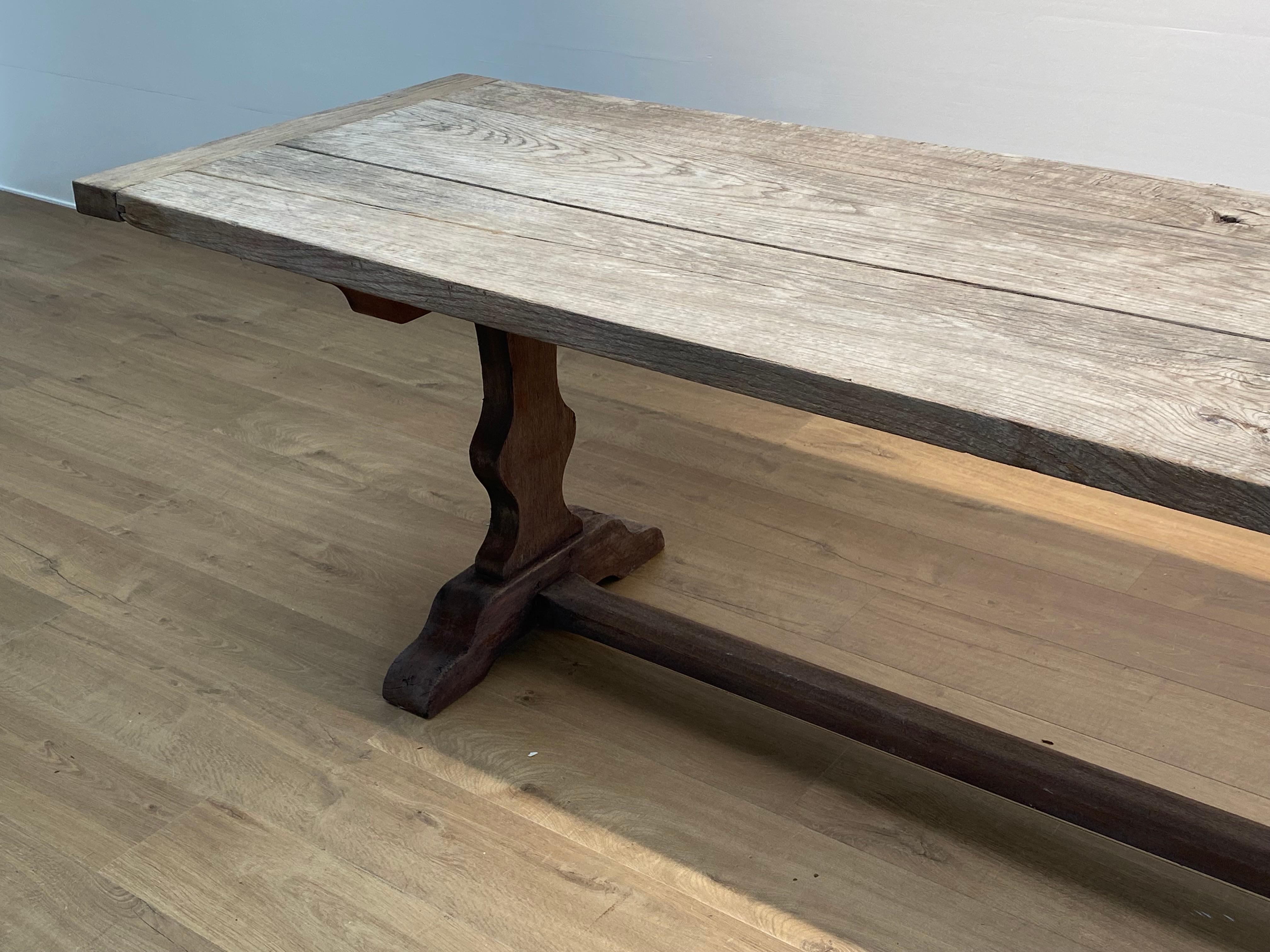 Vintage, Brutalist Farmers Dining Table In Good Condition For Sale In Schellebelle, BE