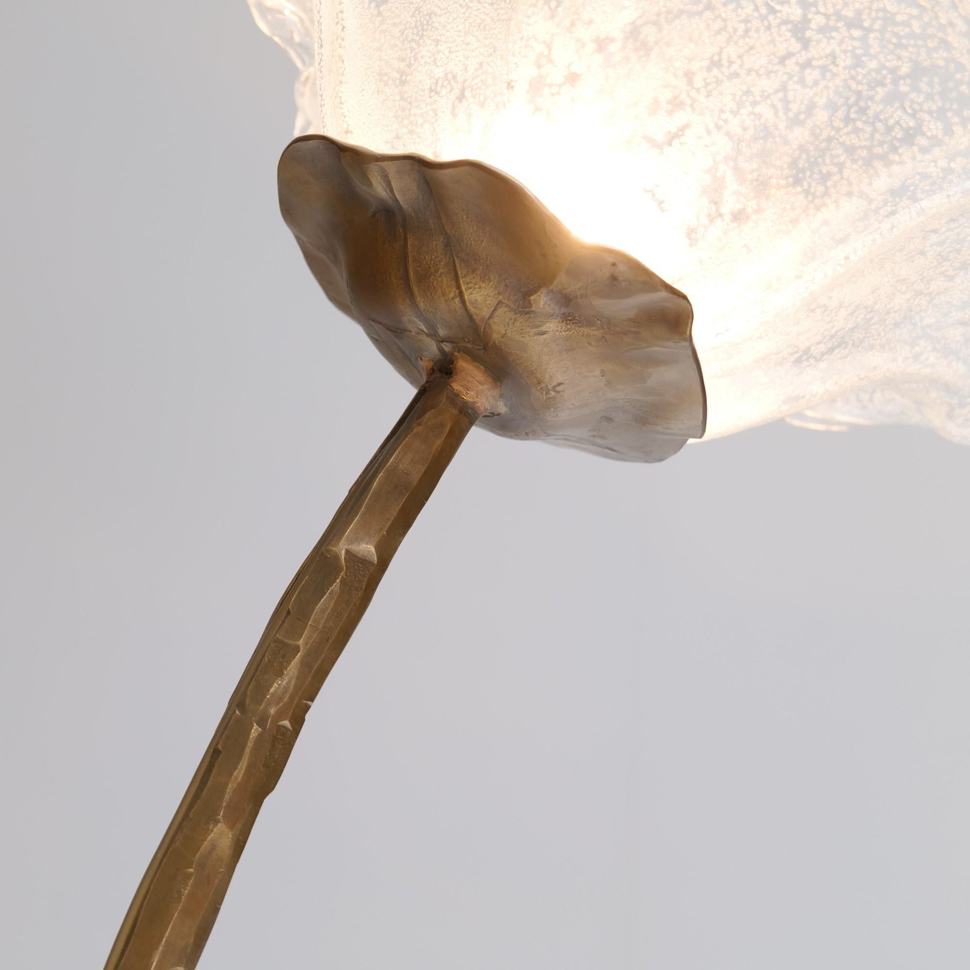 Late 20th Century vintage brutalist forged bronze lamp - 1980s  Lothar Klute attributed For Sale