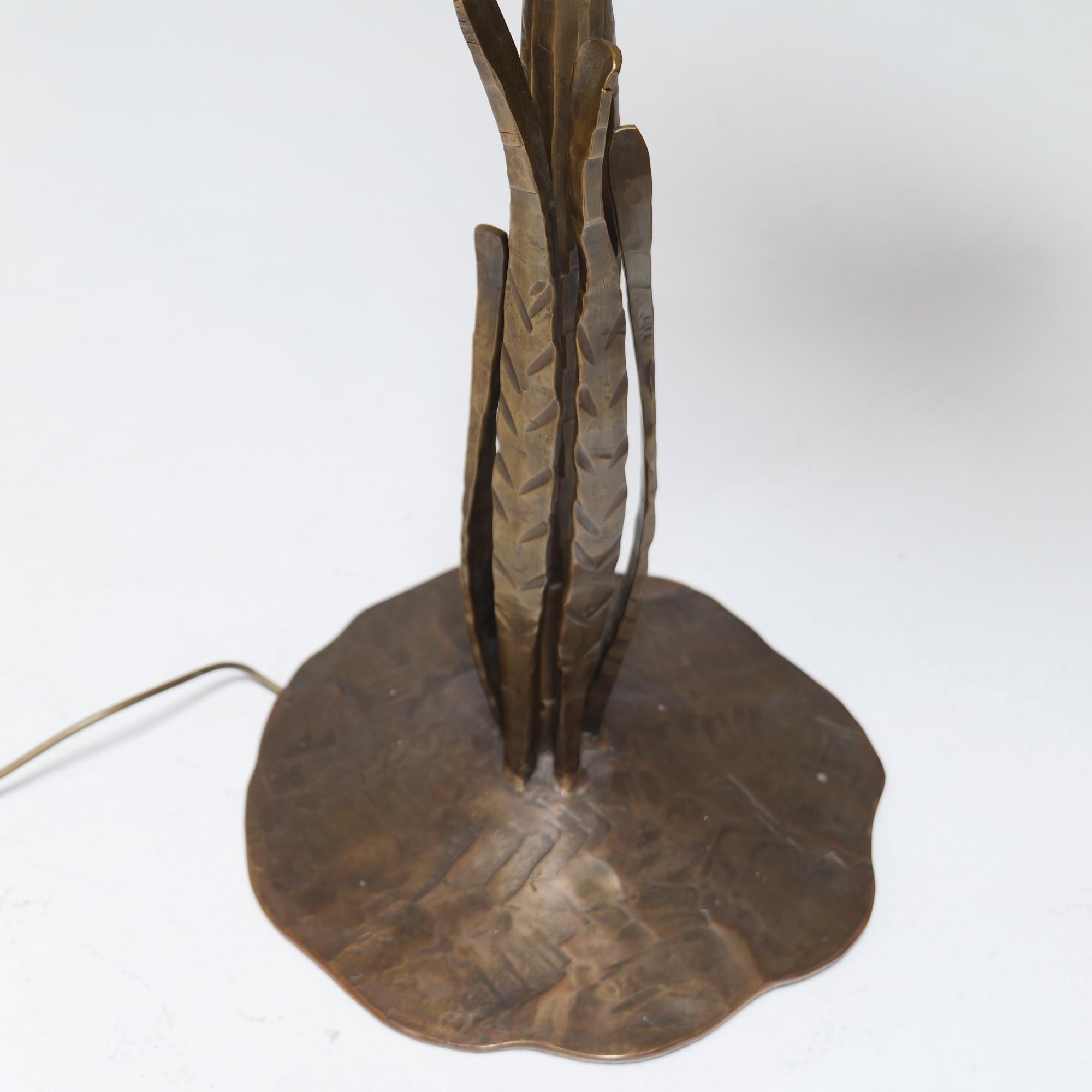 Bronze vintage brutalist forged bronze lamp - 1980s  Lothar Klute attributed For Sale