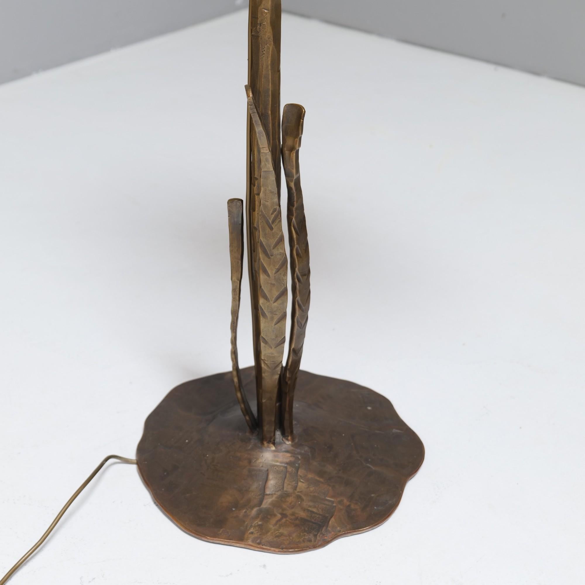 Vintage brutalistische Lampe aus geschmiedeter Bronze - 1980er  Lothar Klute zugeschrieben im Angebot 2