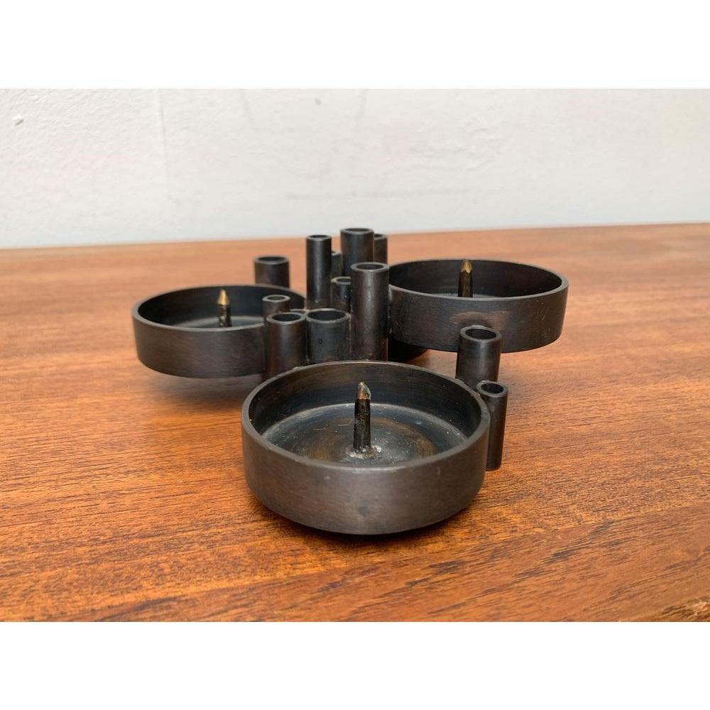 Brutalistischer deutscher Metallkerzenhalter aus Metall, Ebersberg, 1970er Jahre im Angebot 4
