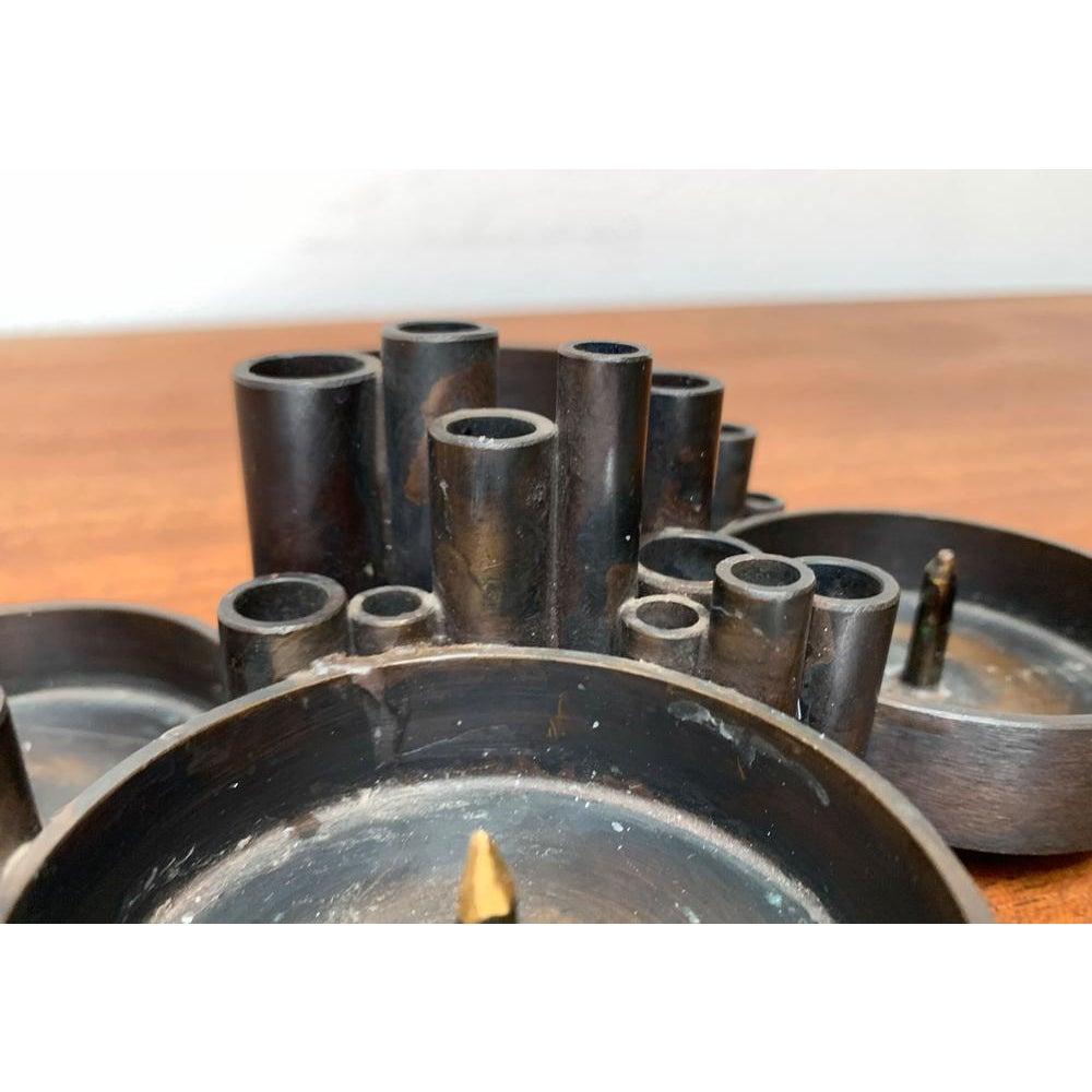 Brutalistischer deutscher Metallkerzenhalter aus Metall, Ebersberg, 1970er Jahre im Zustand „Hervorragend“ im Angebot in Hamburg, DE