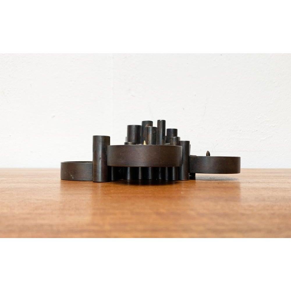 Brutalistischer deutscher Metallkerzenhalter aus Metall, Ebersberg, 1970er Jahre im Angebot 2